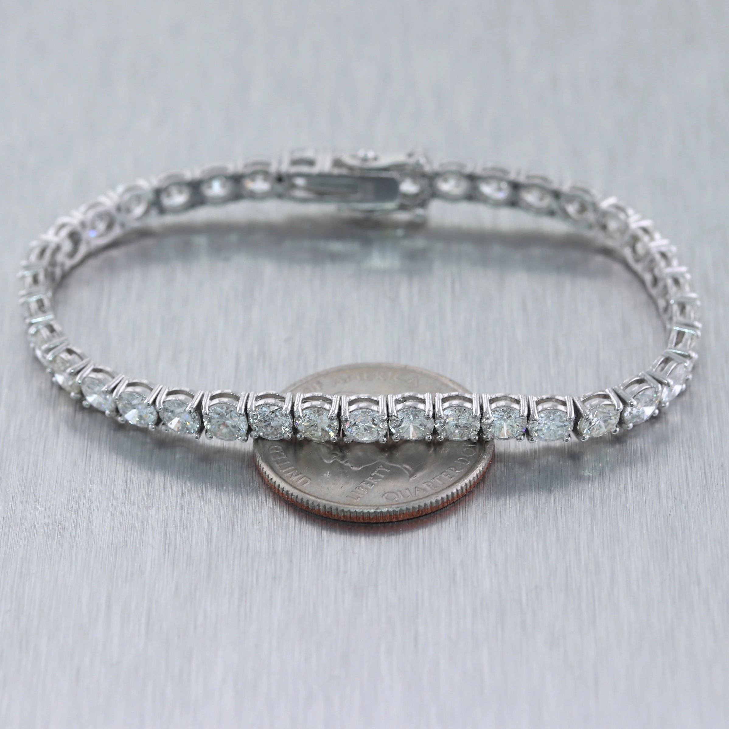 14k White Gold 12.8ctw Diamond Tennis Bracelet