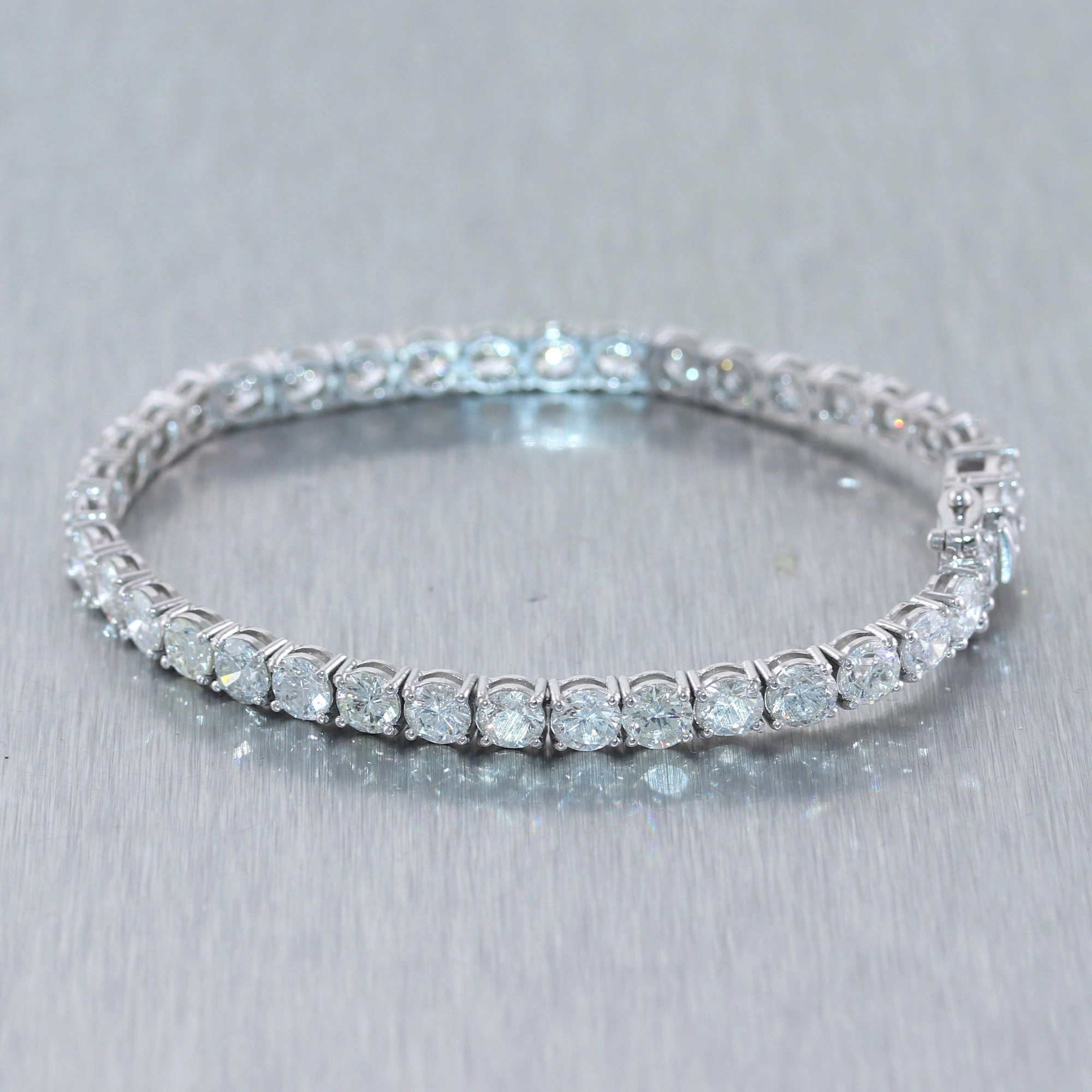14k White Gold 12.8ctw Diamond Tennis Bracelet