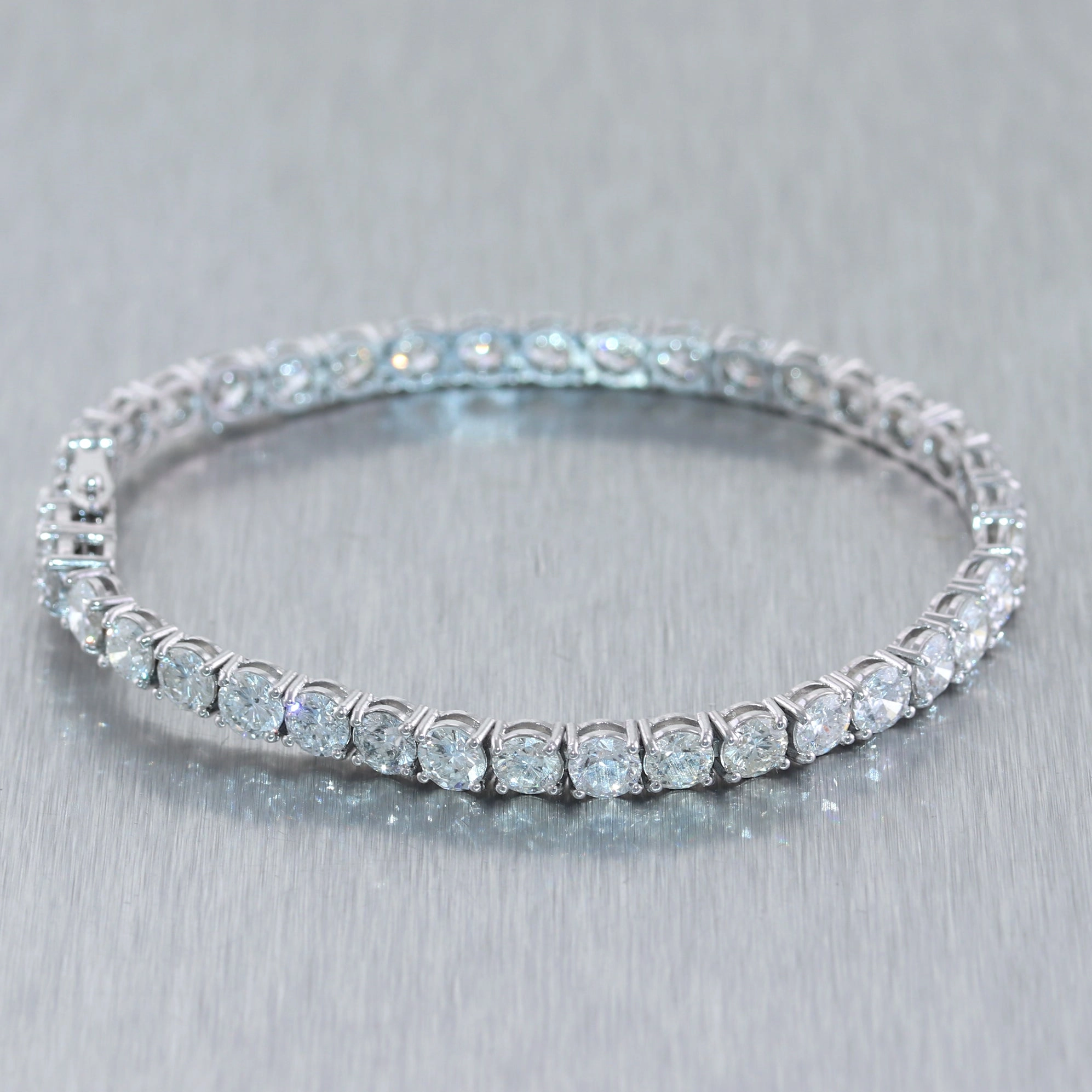 14k White Gold 12.8ctw Diamond Tennis Bracelet