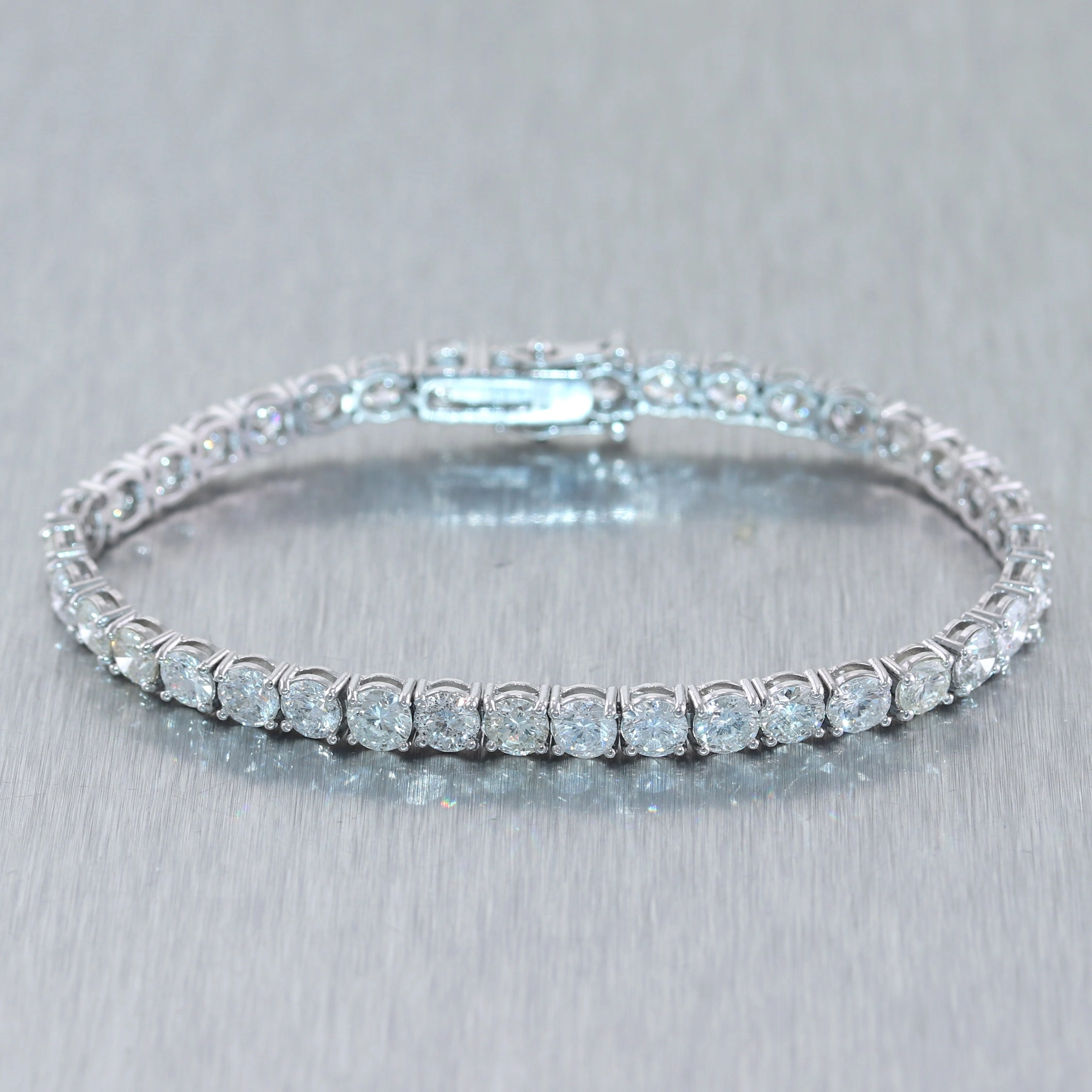 14k White Gold 12.8ctw Diamond Tennis Bracelet
