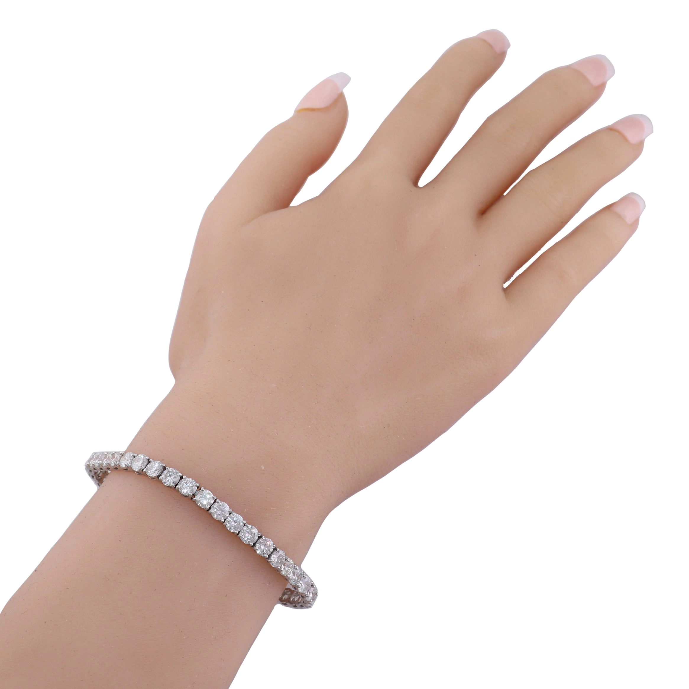 14k White Gold 12.8ctw Diamond Tennis Bracelet