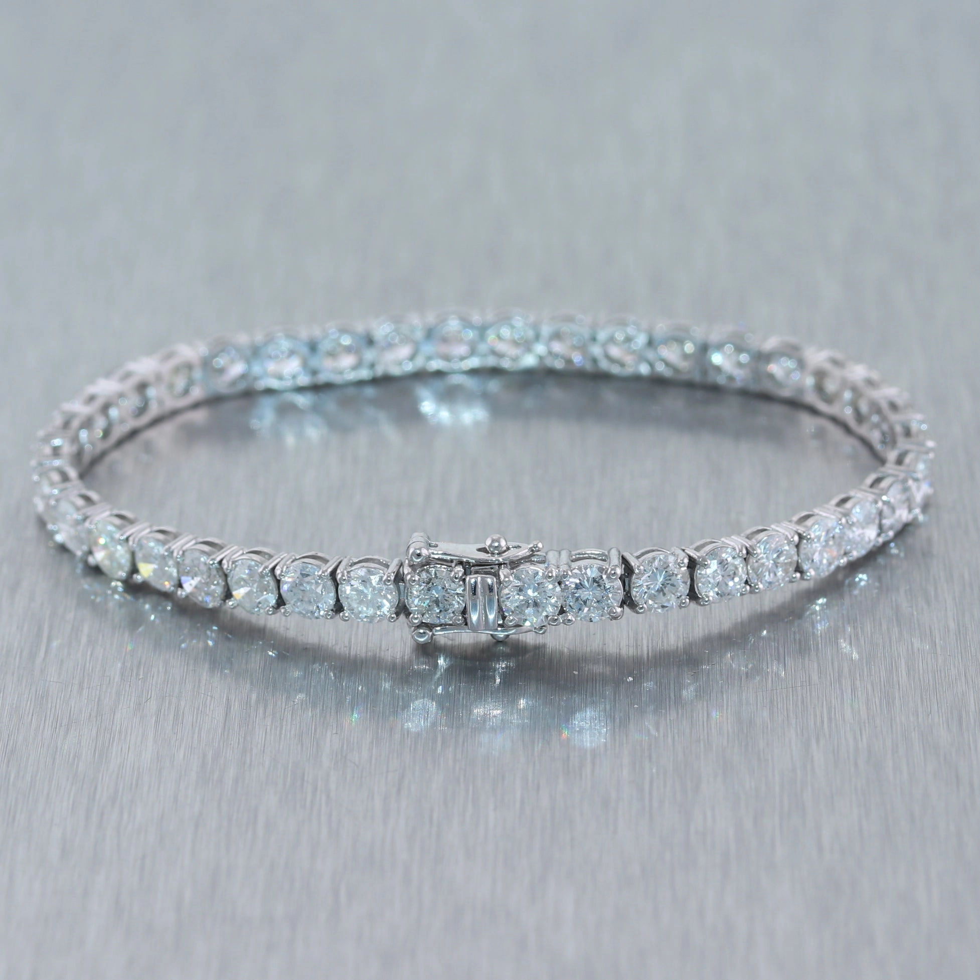 14k White Gold 12.8ctw Diamond Tennis Bracelet