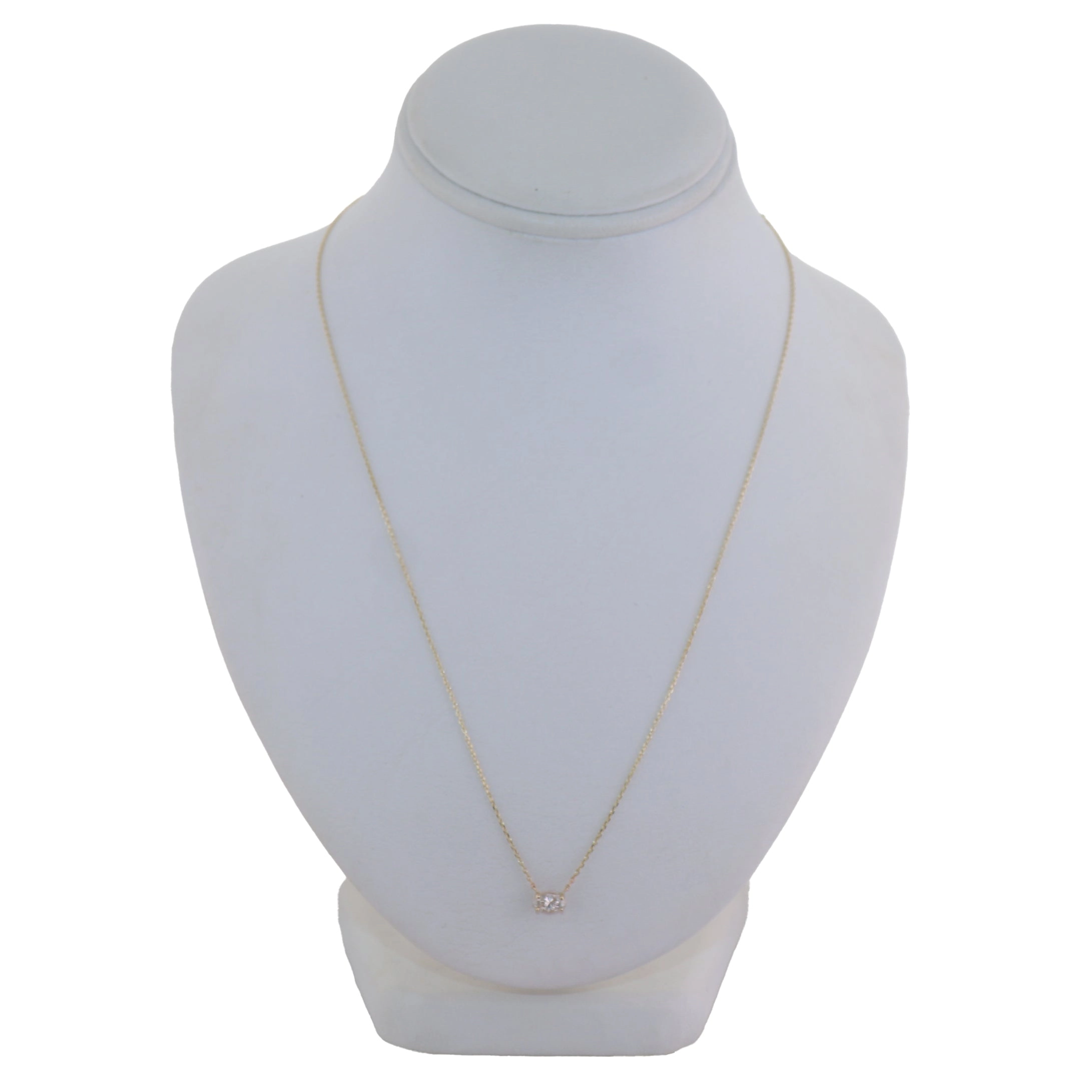 14k Yellow Gold 0.35ct Marquise Cut Diamond 18" Adjustable Necklace