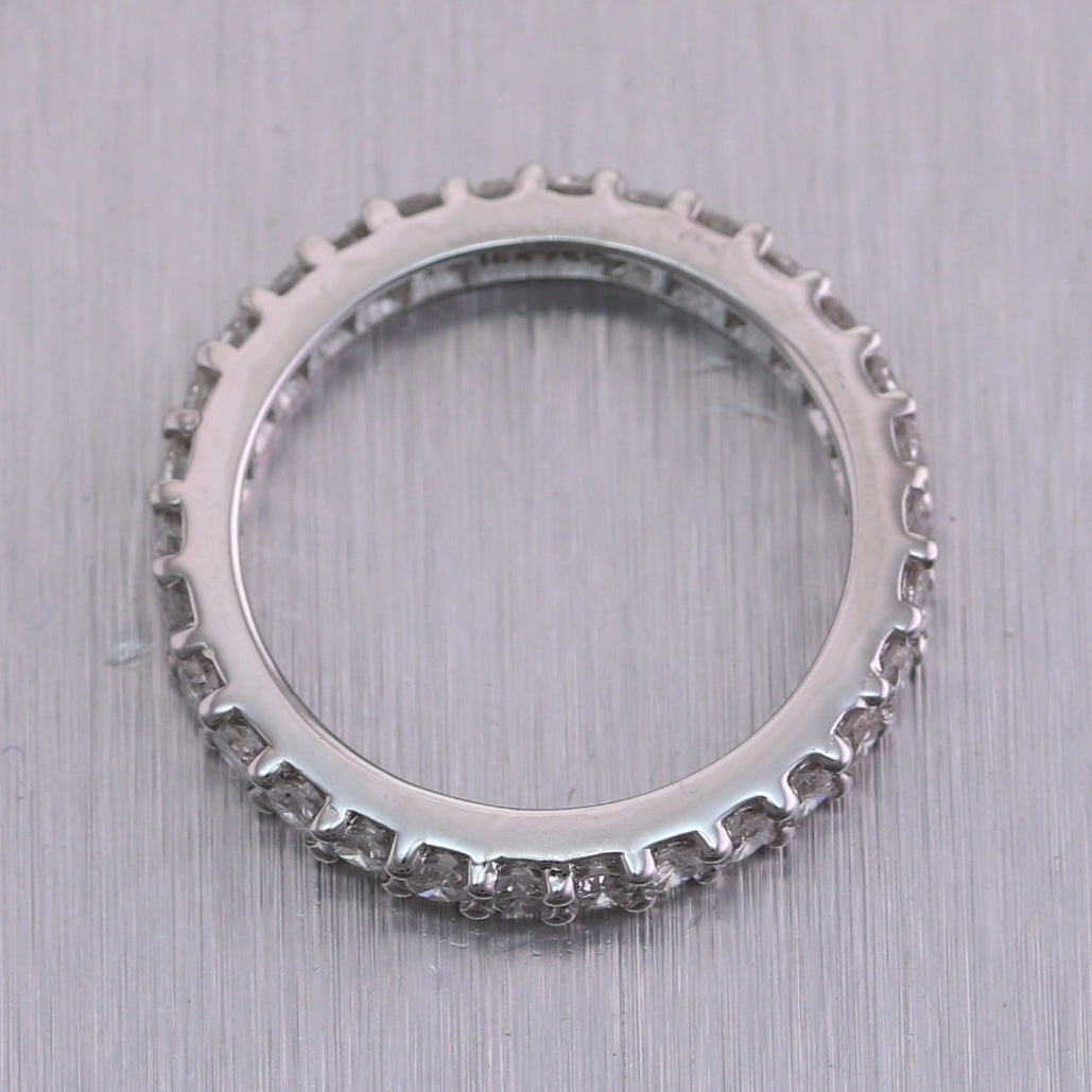 18k White Gold 1.25ctw Round Cut Diamond Eternity Band Ring