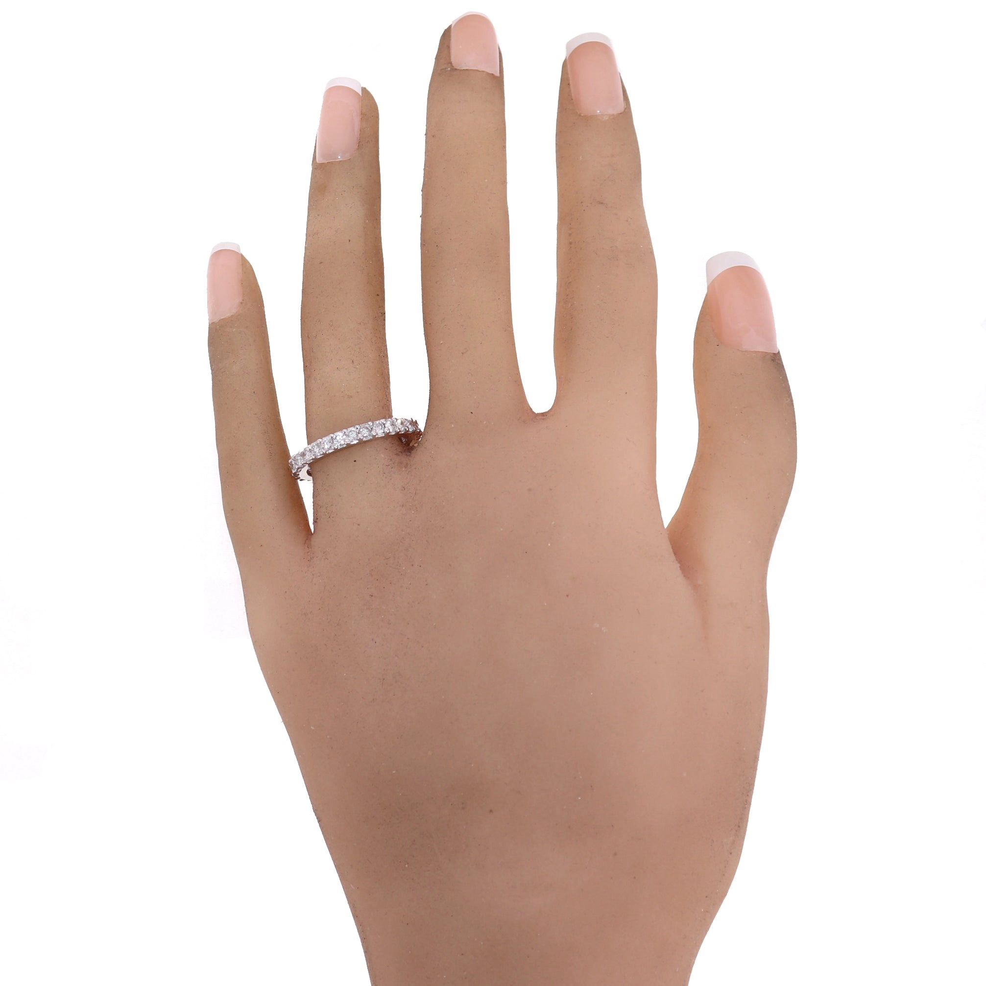 18k White Gold 1.25ctw Round Cut Diamond Eternity Band Ring
