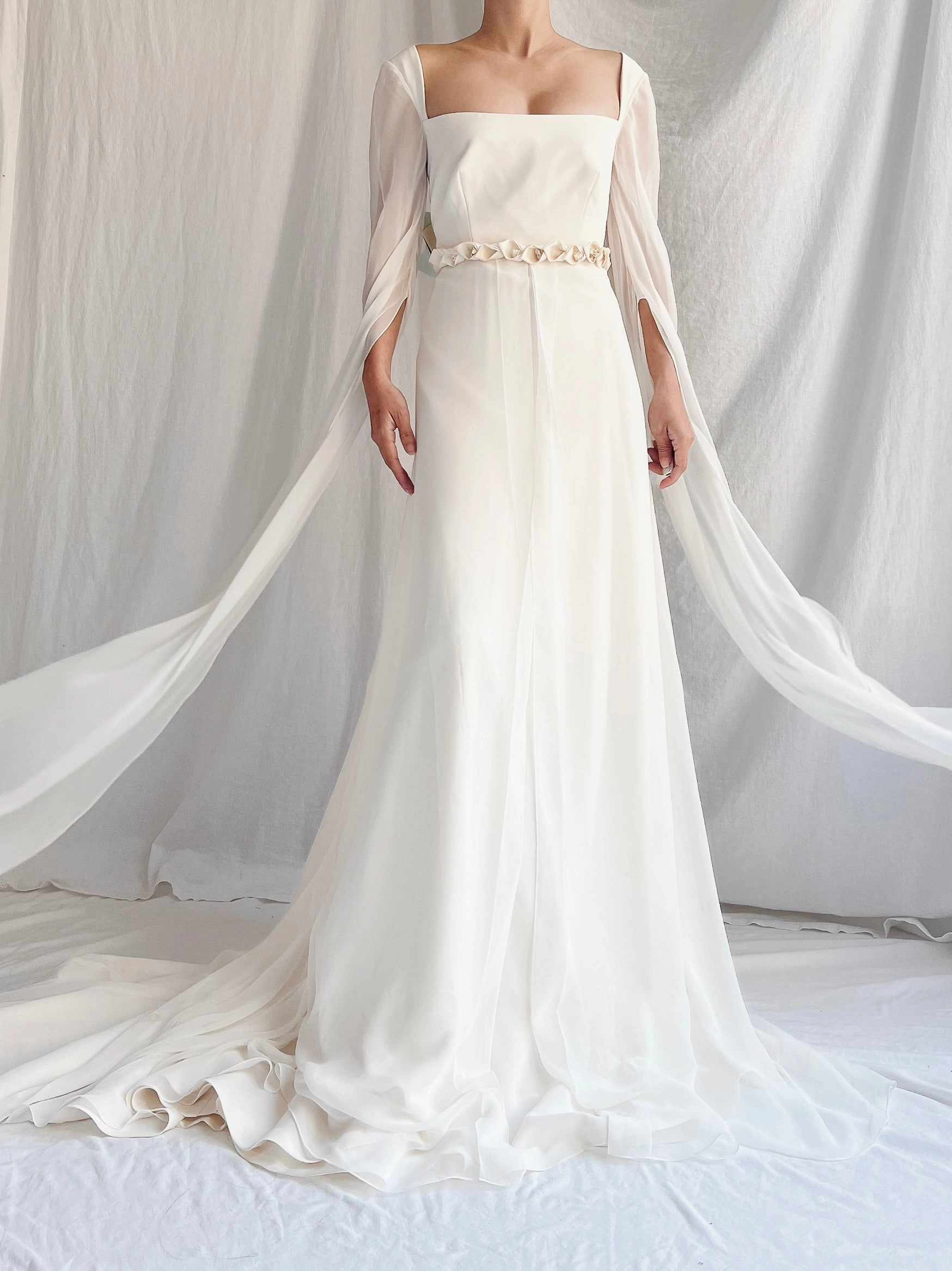 1990s Pronovias Chiffon Gown - S/M