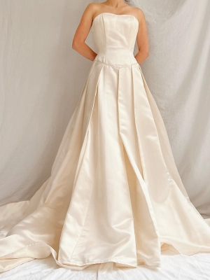 1990s Silk Charmeuse Corset Gown - S/4