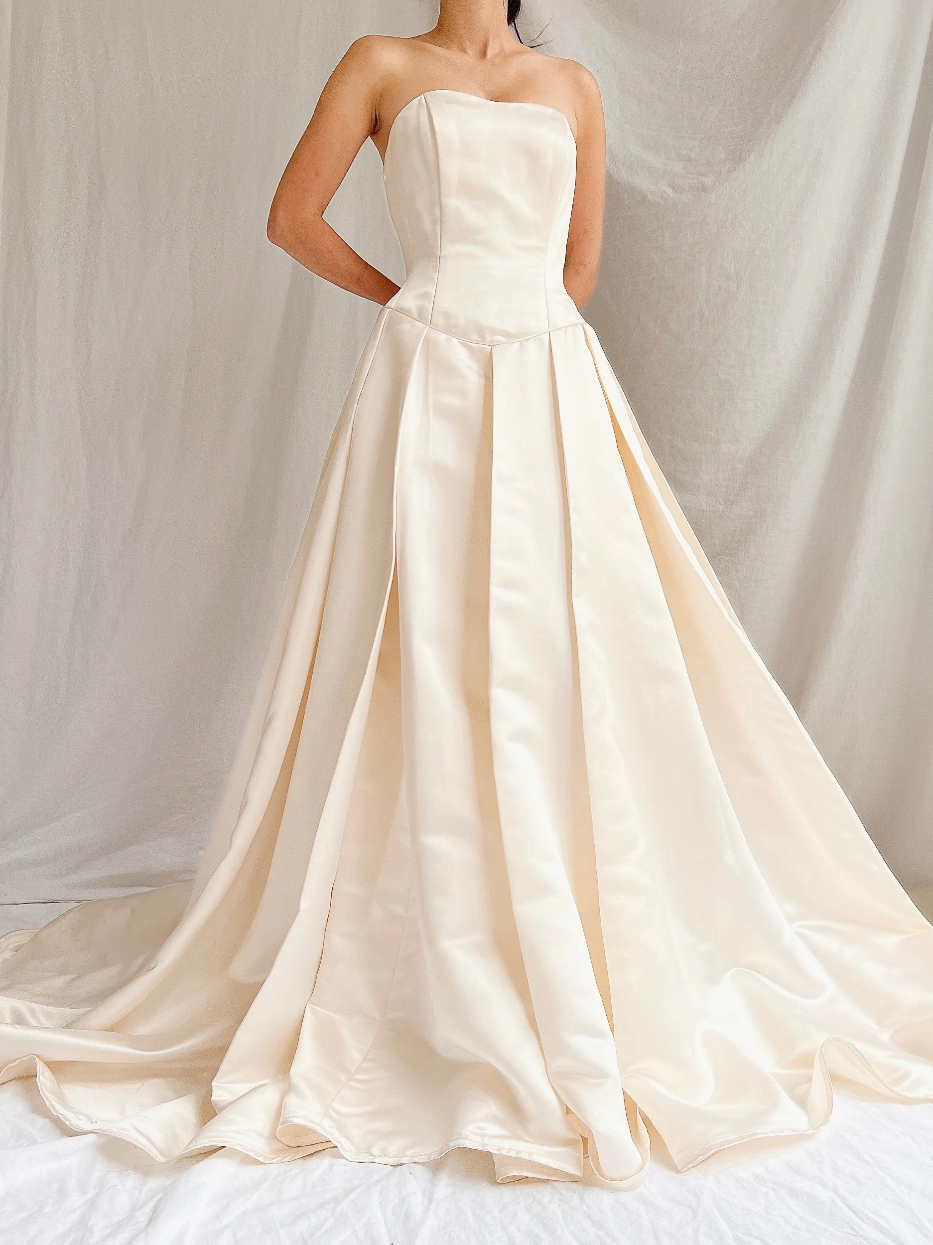 1990s Silk Charmeuse Corset Gown - S/4