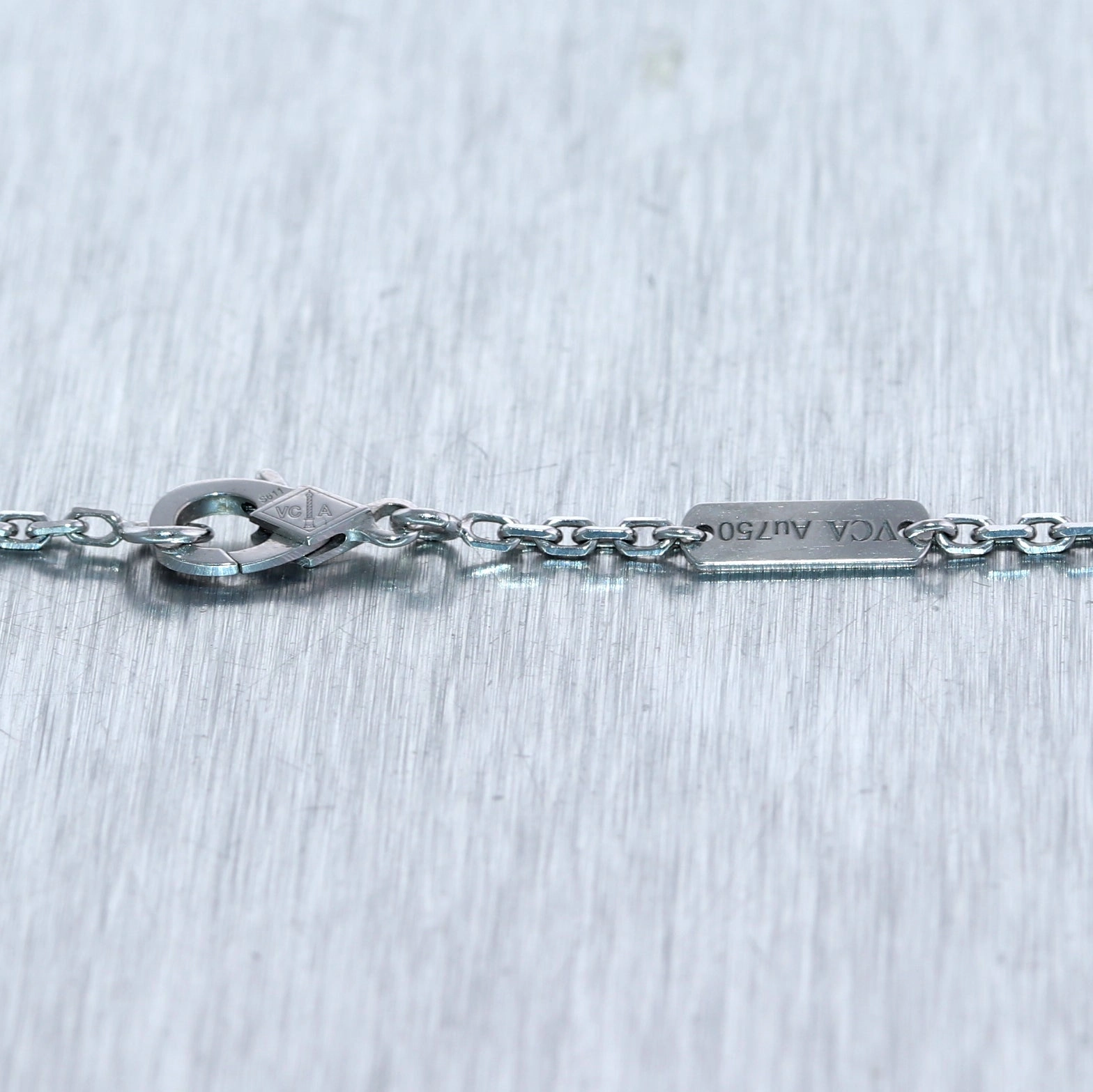 2017 Van Cleef & Arpels 18k White Gold Magic Alhambra Pendant 16.5" Necklace