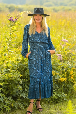 Alyssa Dress / Indigo Cabbage