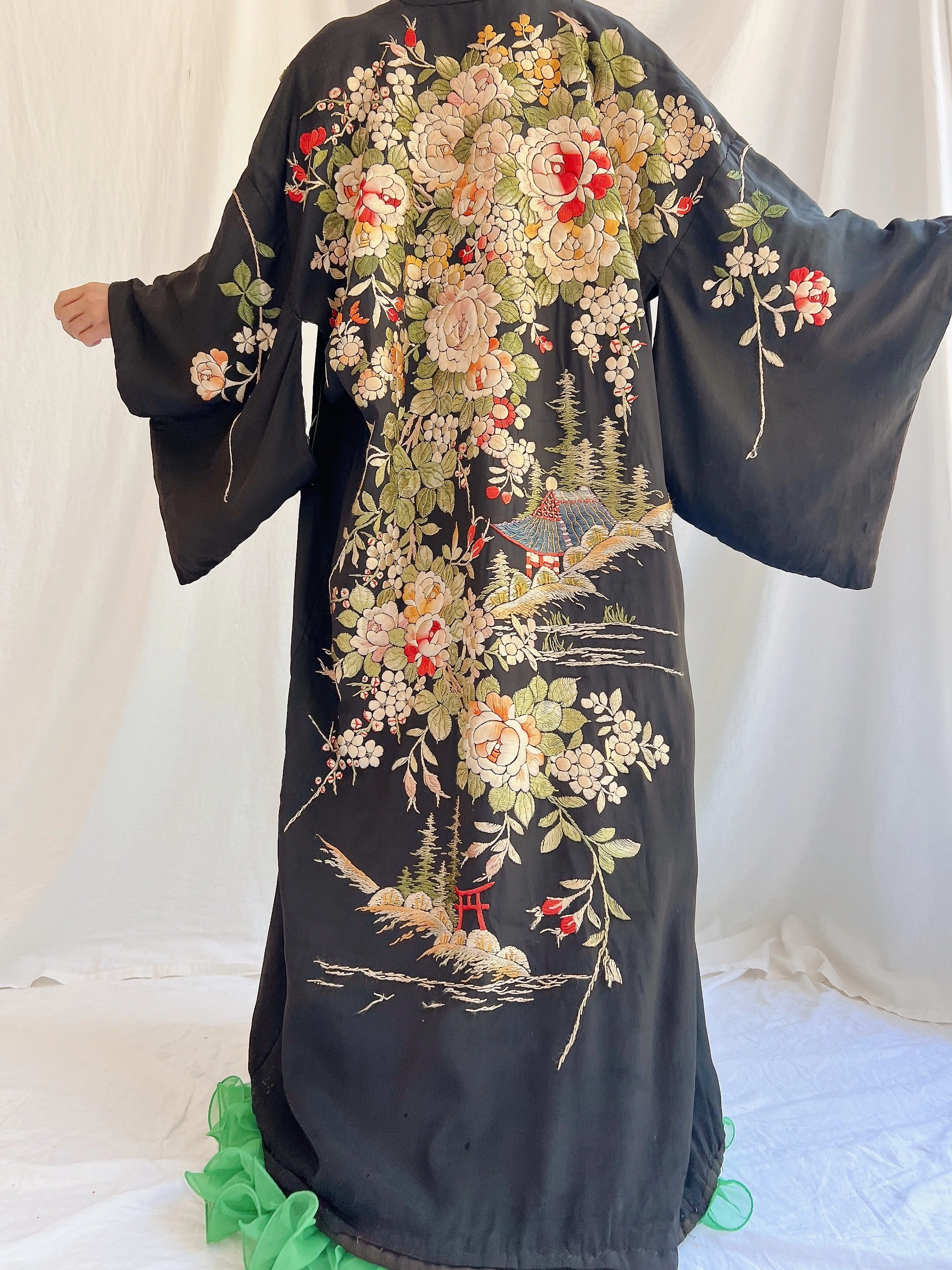 Antique Silk Embroidered Kimono