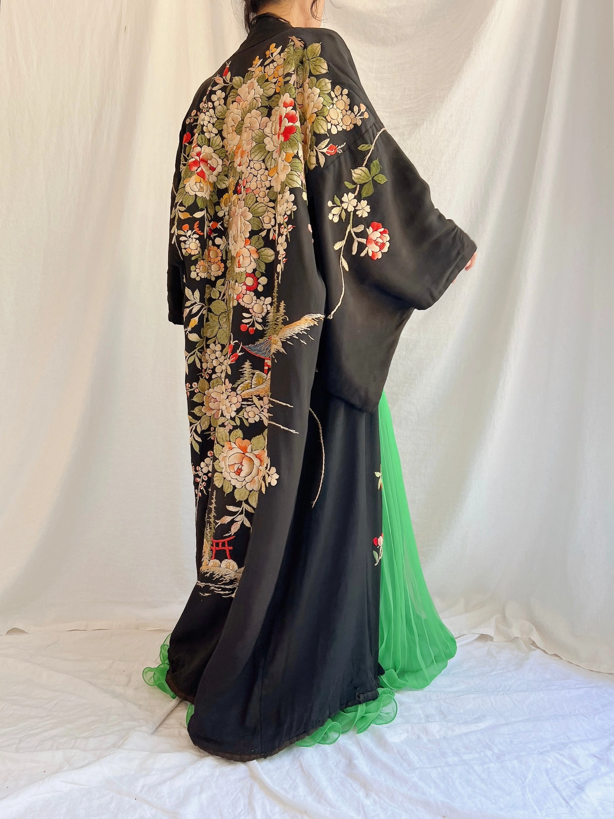 Antique Silk Embroidered Kimono