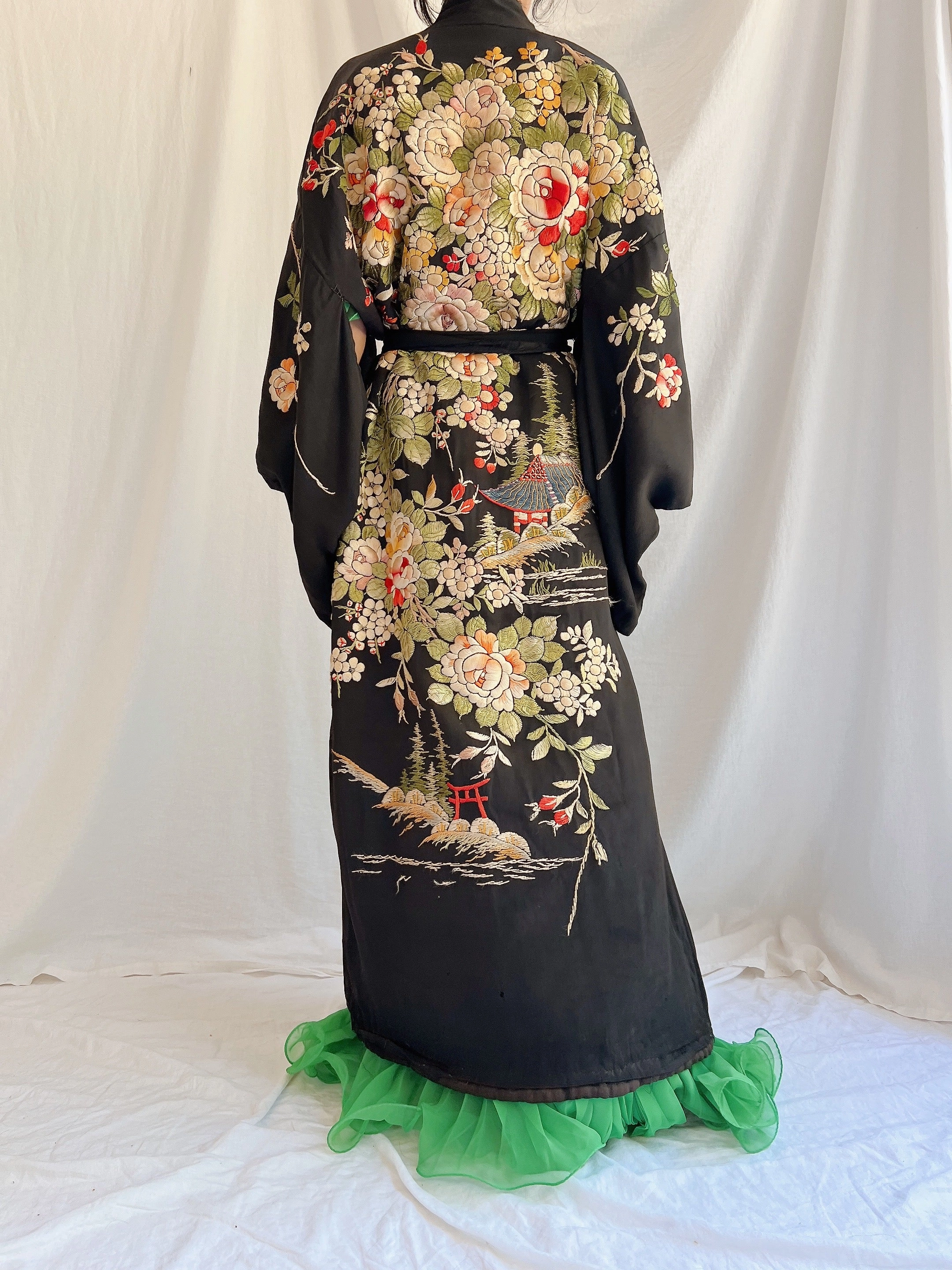 Antique Silk Embroidered Kimono