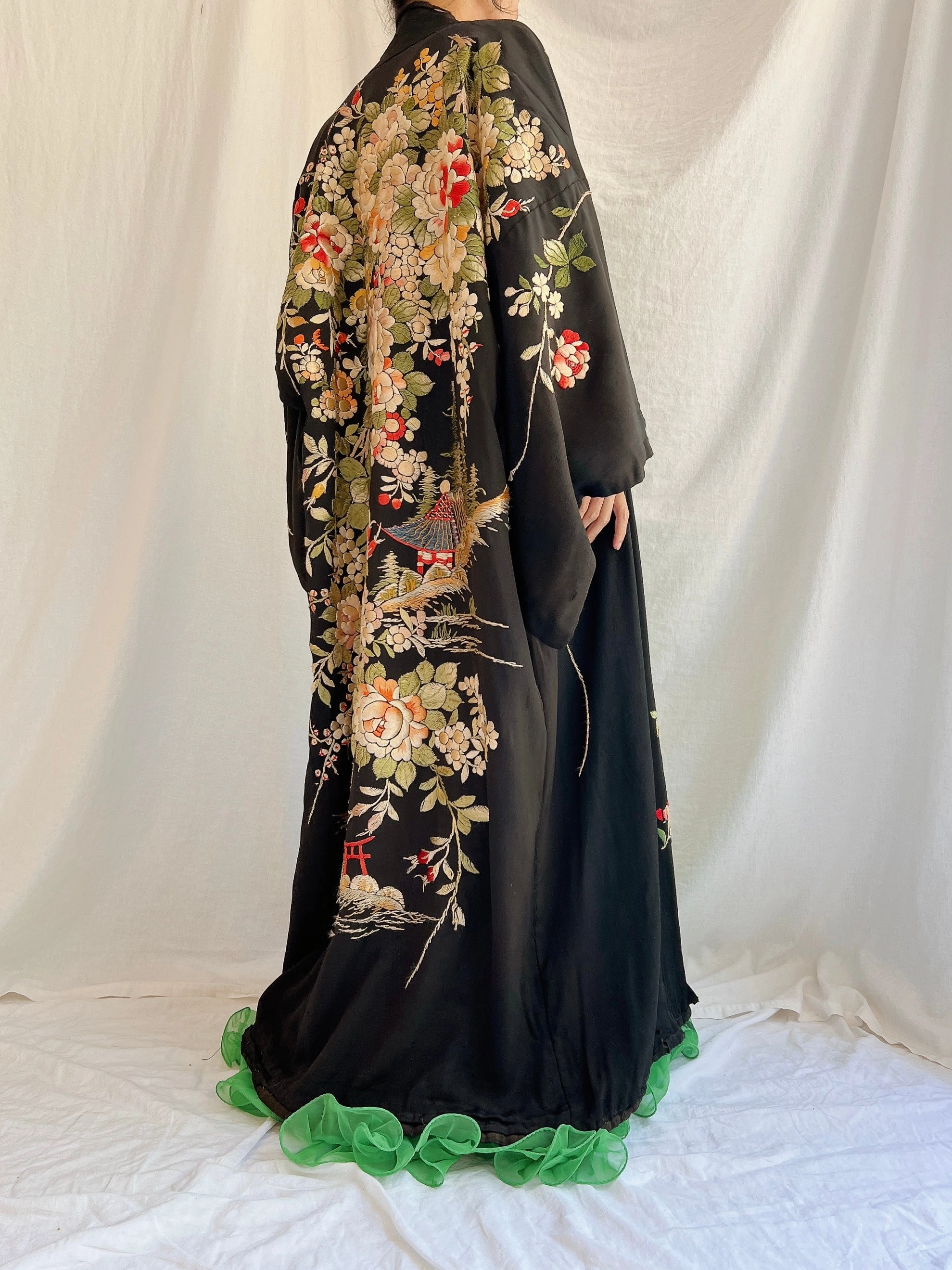 Antique Silk Embroidered Kimono