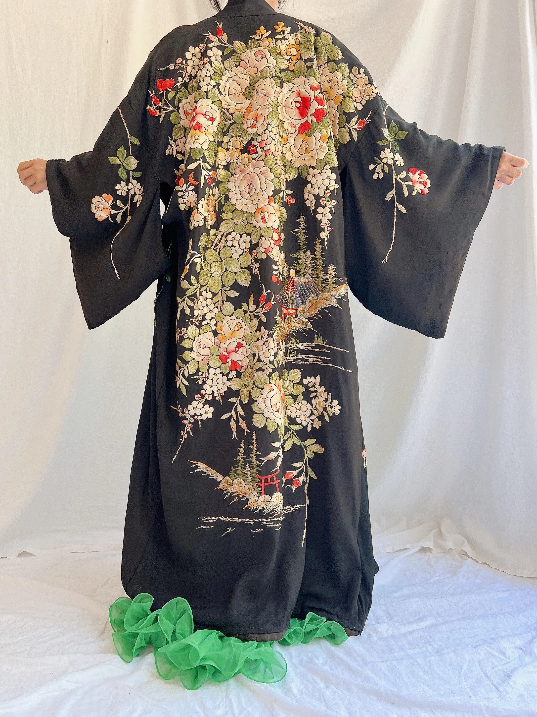 Antique Silk Embroidered Kimono