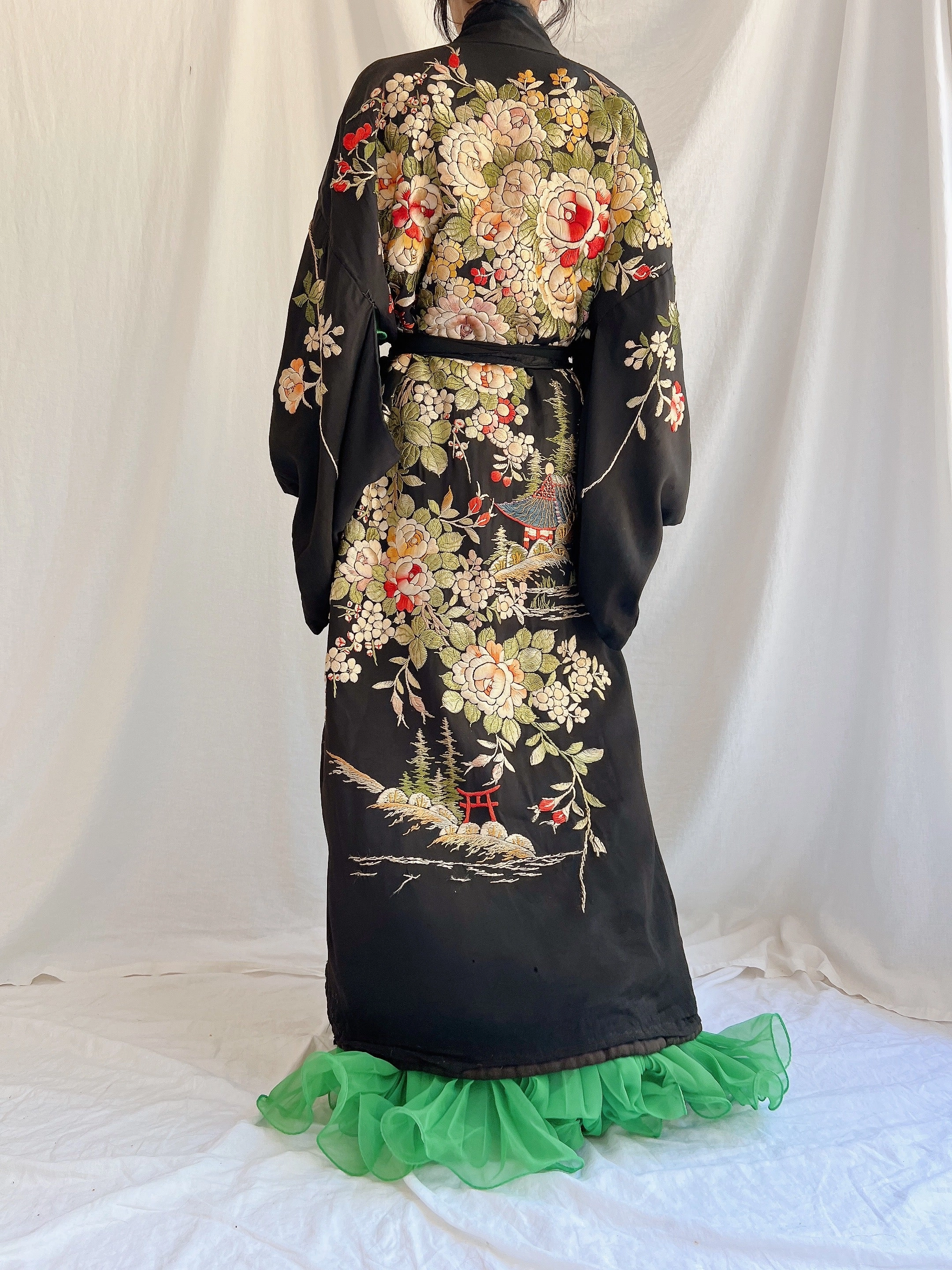 Antique Silk Embroidered Kimono