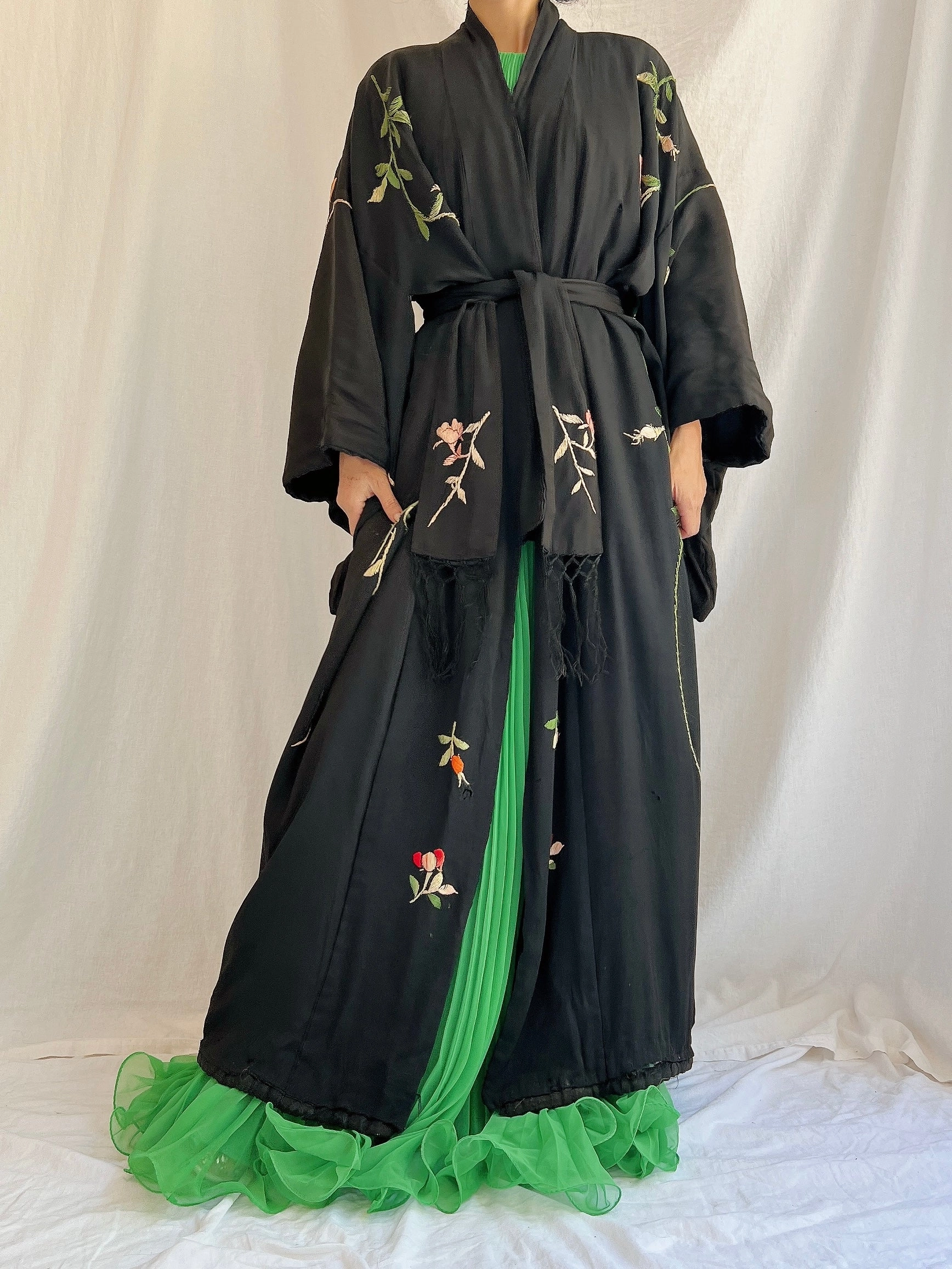 Antique Silk Embroidered Kimono