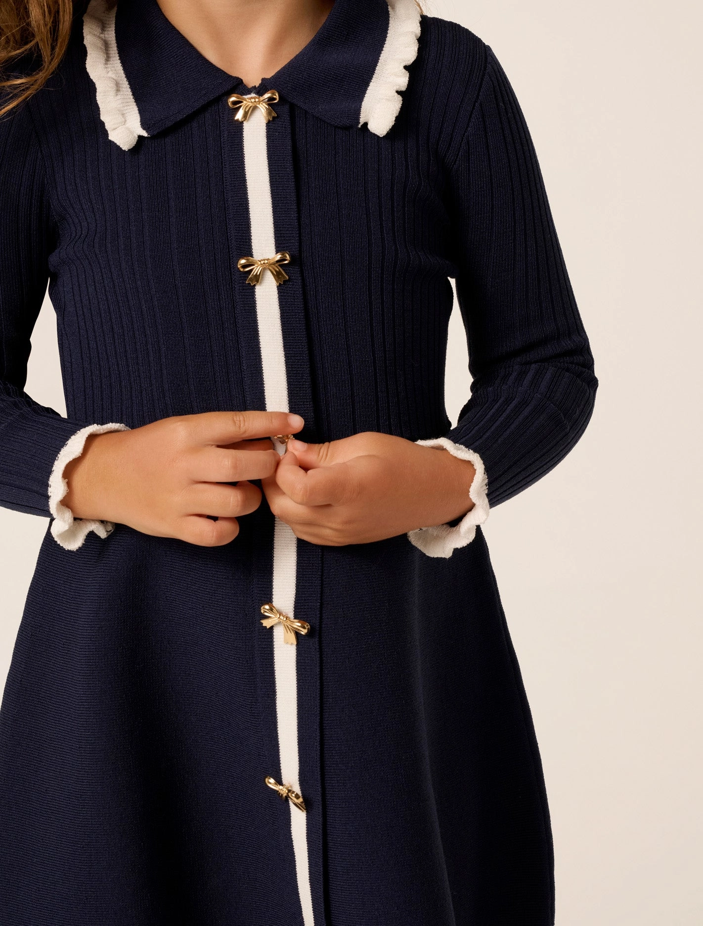 Aubrey Girls Collared Knit Dress