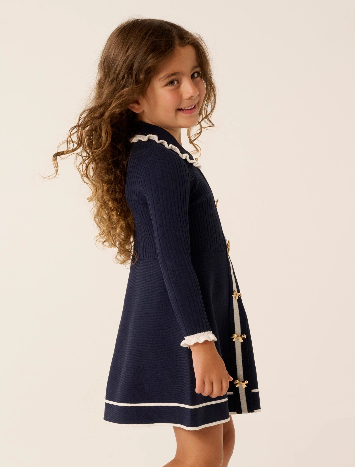 Aubrey Girls Collared Knit Dress