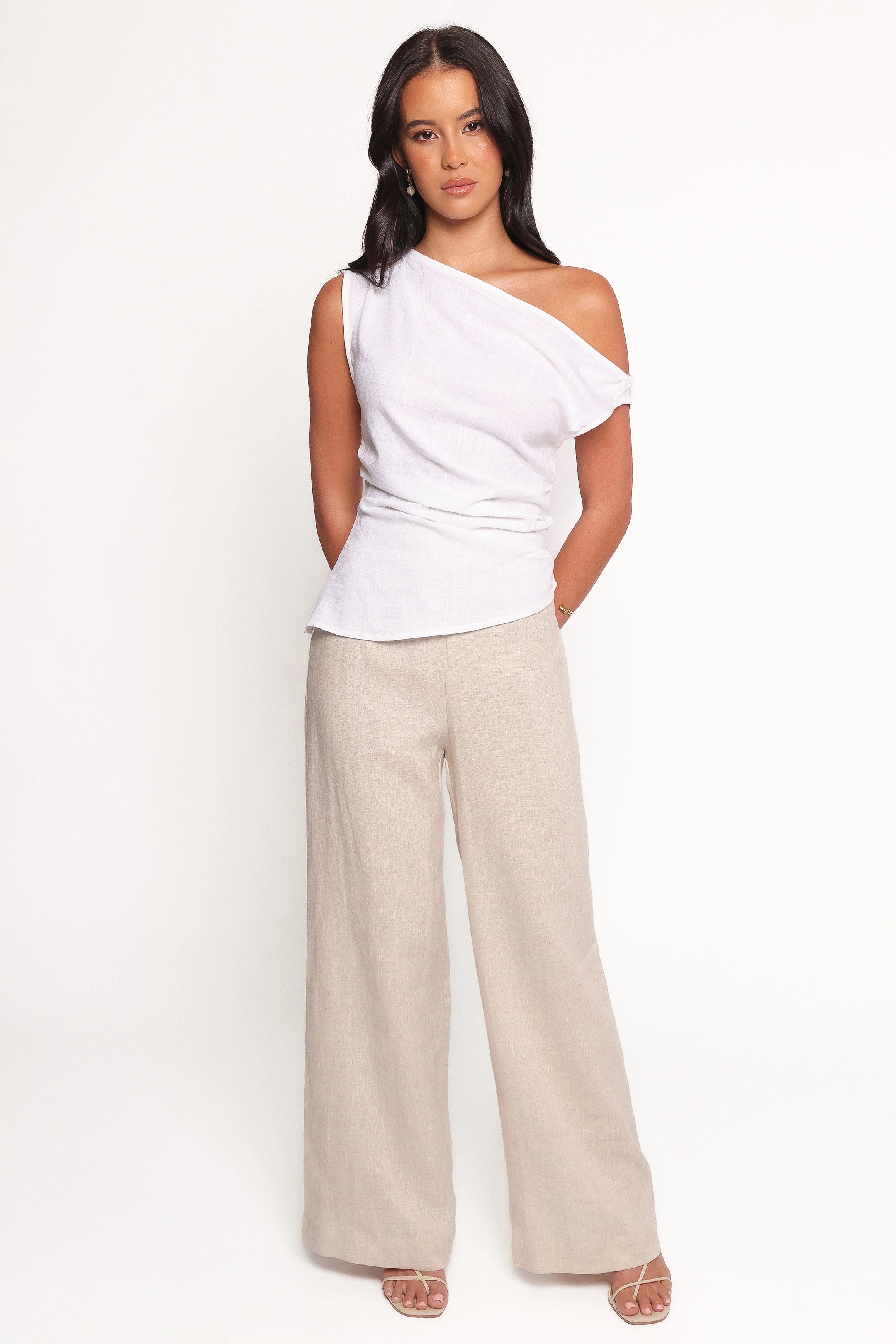 Augustina Asymmetrical Top - White