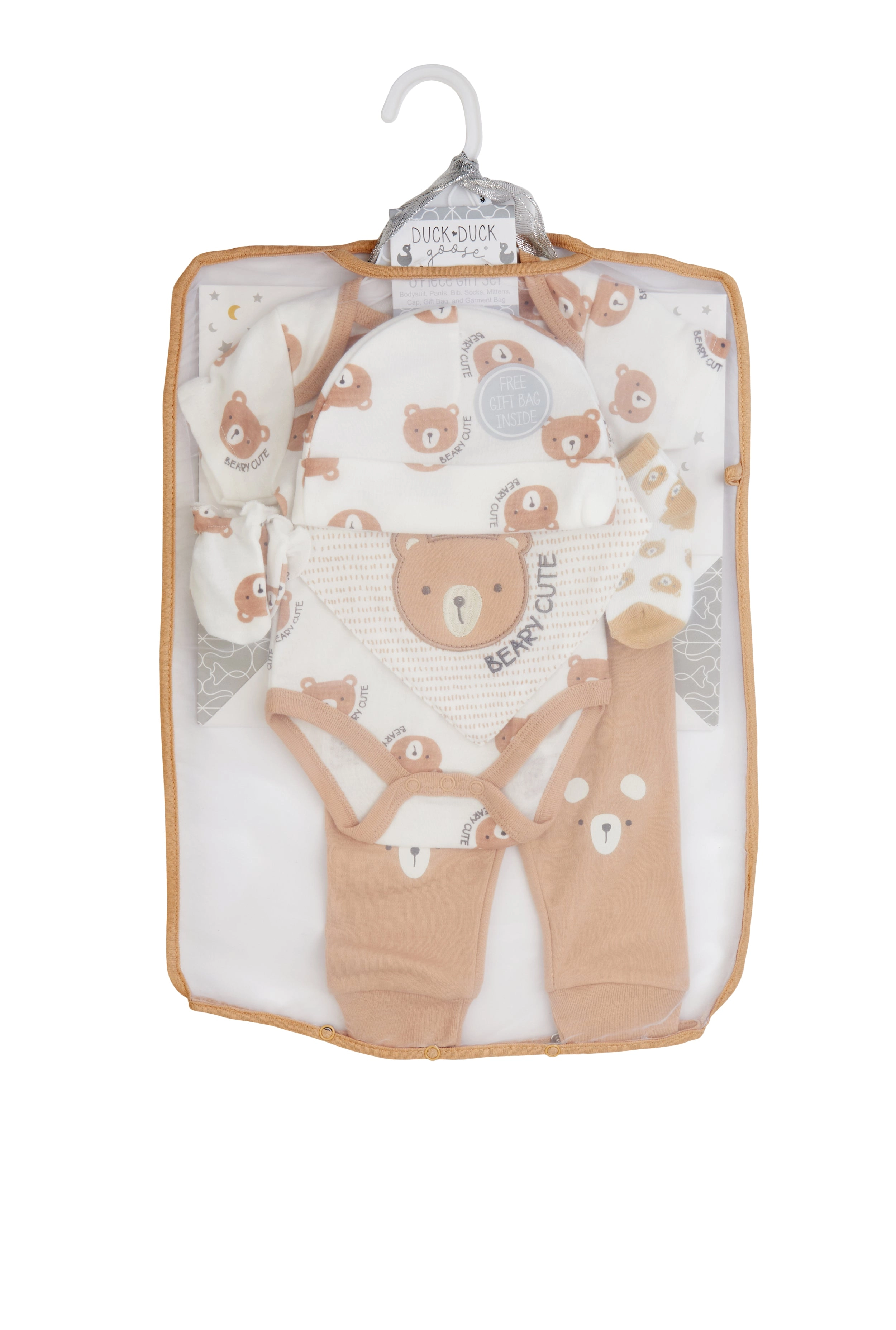 Baby Boys 0-9M Beary Cute Bodysuit and Joggers with Hat Gift Set