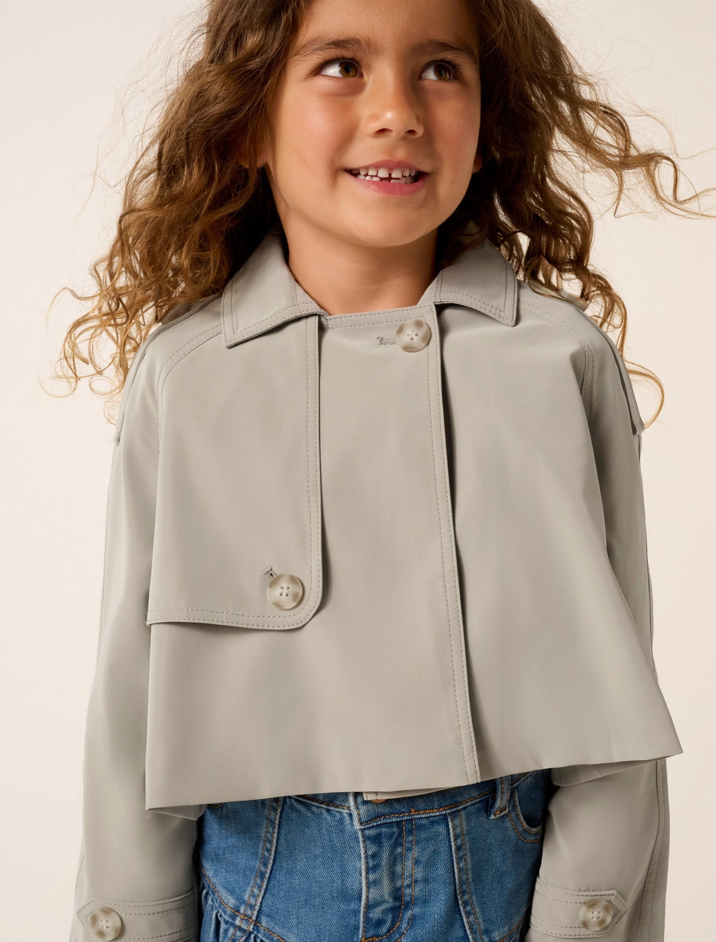 Brielle Girls Cropped Trench Coat