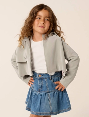 Brielle Girls Cropped Trench Coat