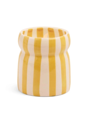 Cabana Ochre Striped Candle - Gold Coast - 6.5oz