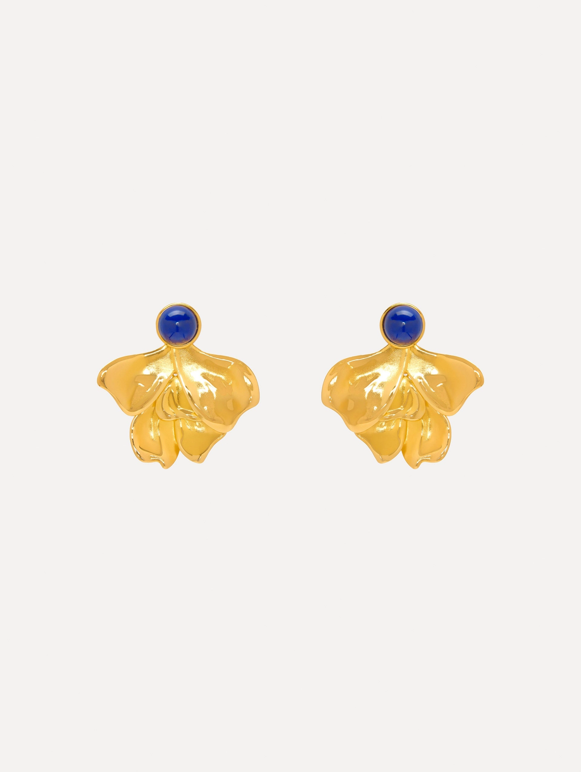 Cabochon Petal Clip-On Earrings
