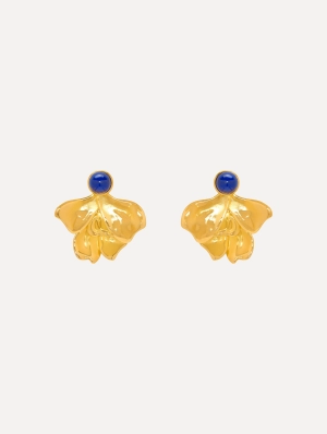 Cabochon Petal Clip-On Earrings