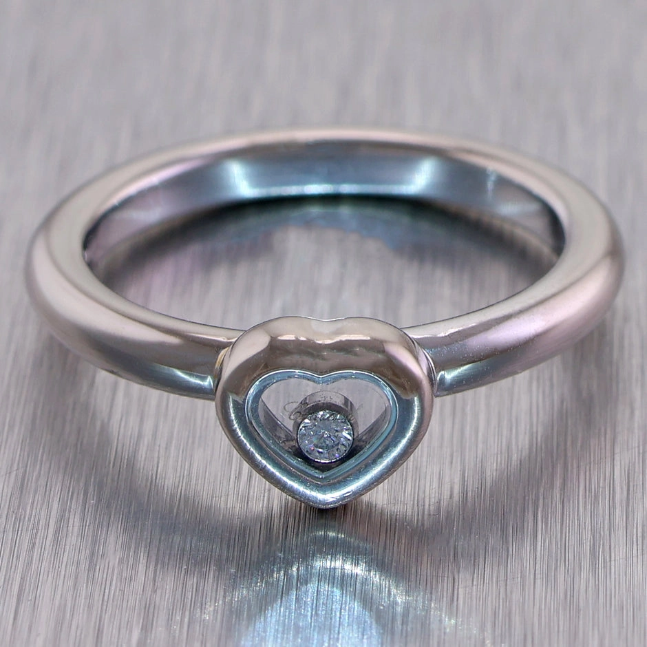 Chopard 18k White Gold My Happy Hearts Diamond Ring