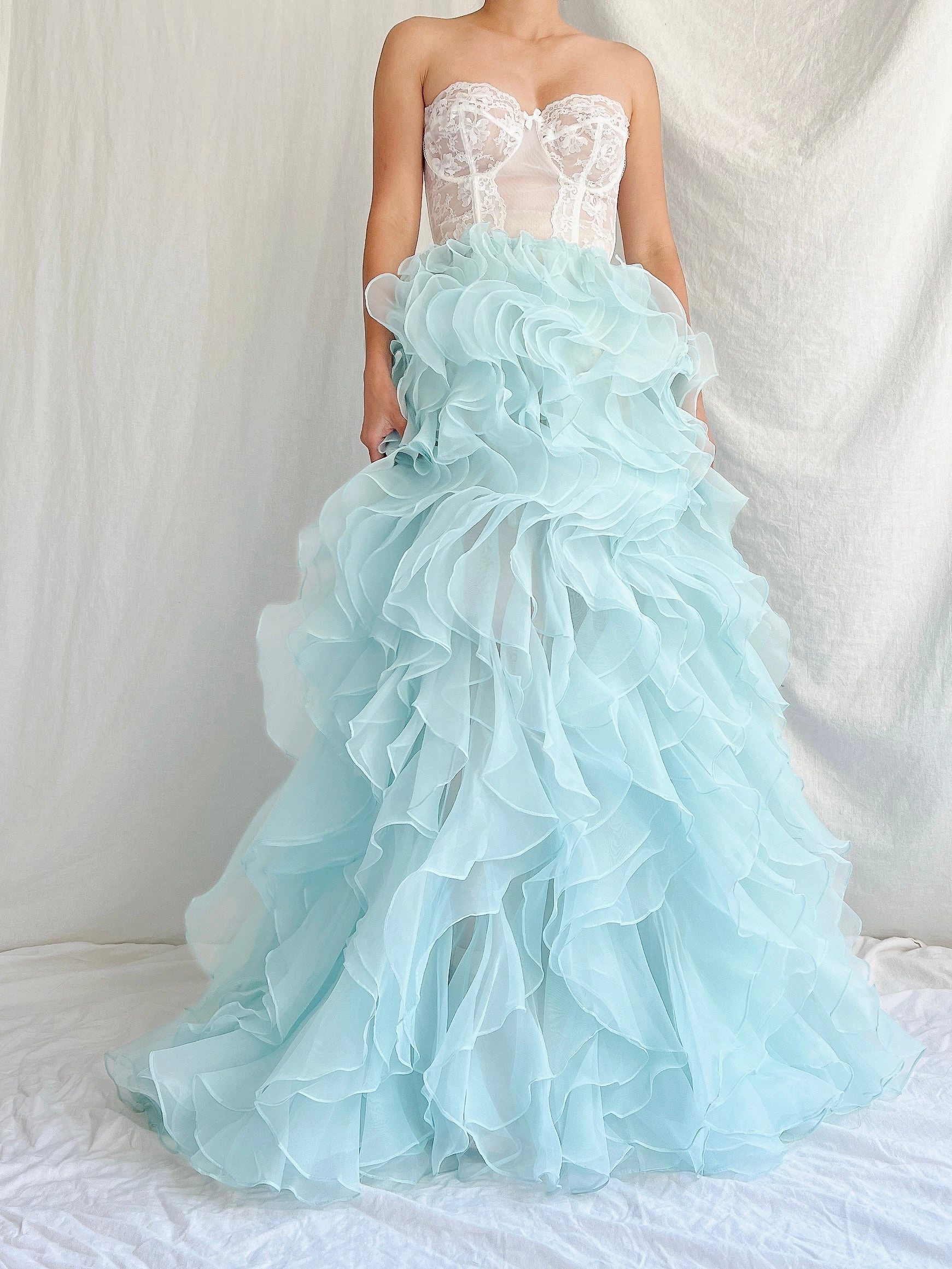 Cyan Ruffle Skirt/Dress - OSFM