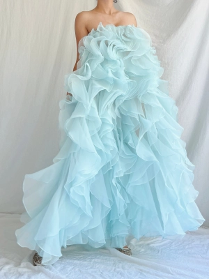 Cyan Ruffle Skirt/Dress - OSFM