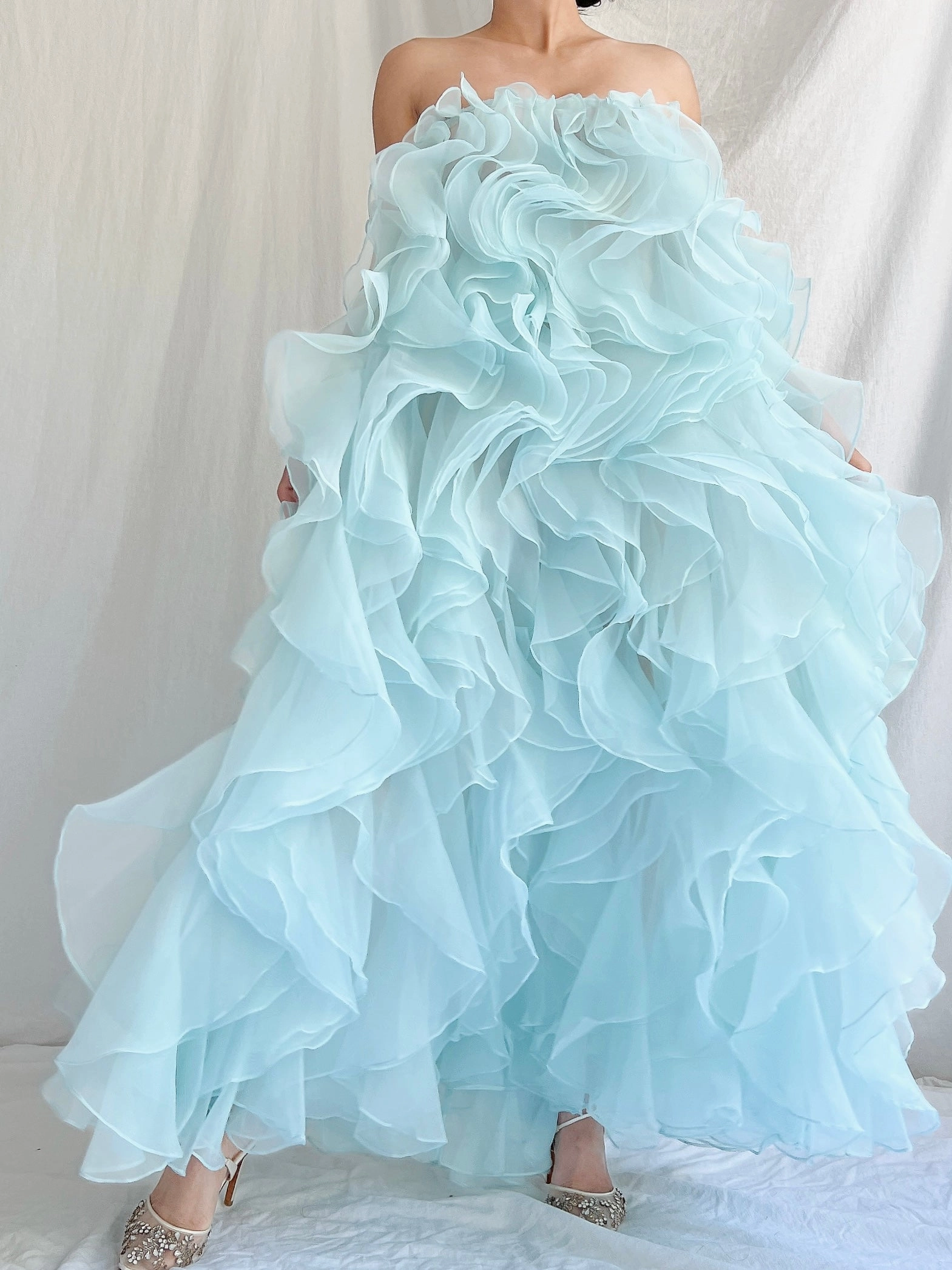 Cyan Ruffle Skirt/Dress - OSFM