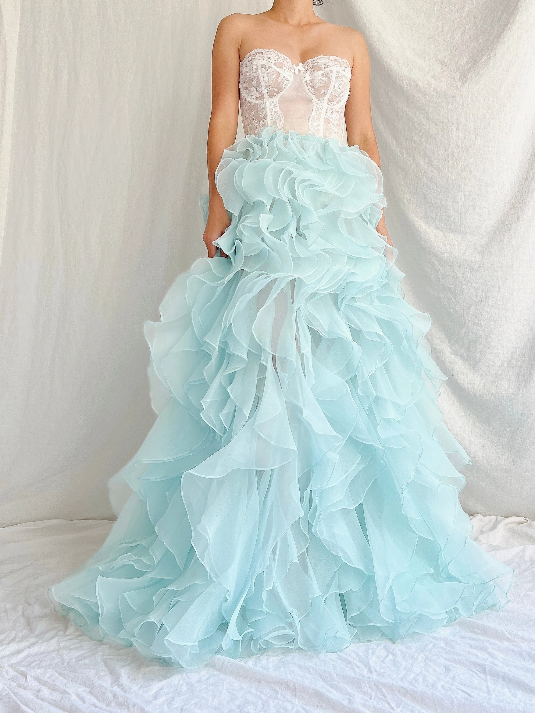 Cyan Ruffle Skirt/Dress - OSFM
