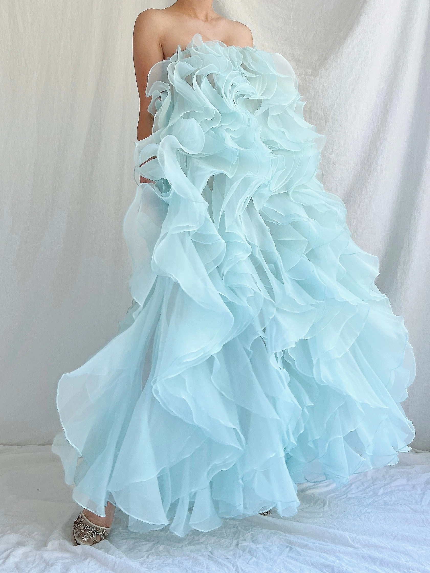 Cyan Ruffle Skirt/Dress - OSFM