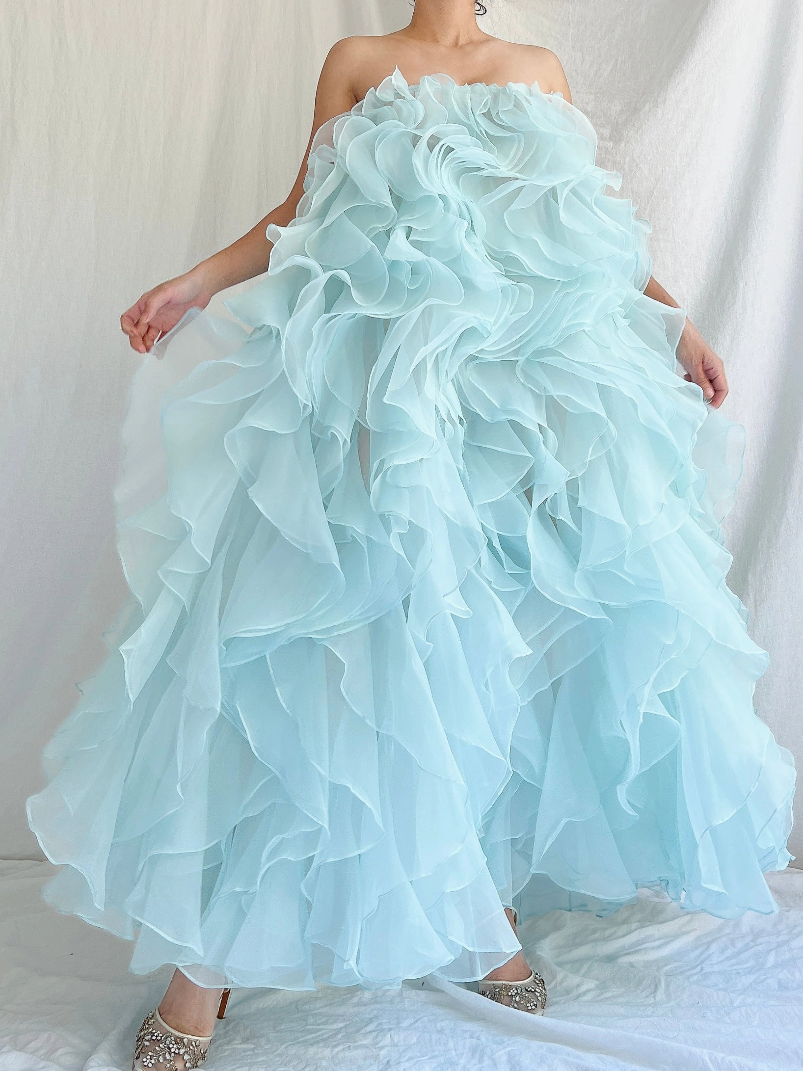 Cyan Ruffle Skirt/Dress - OSFM