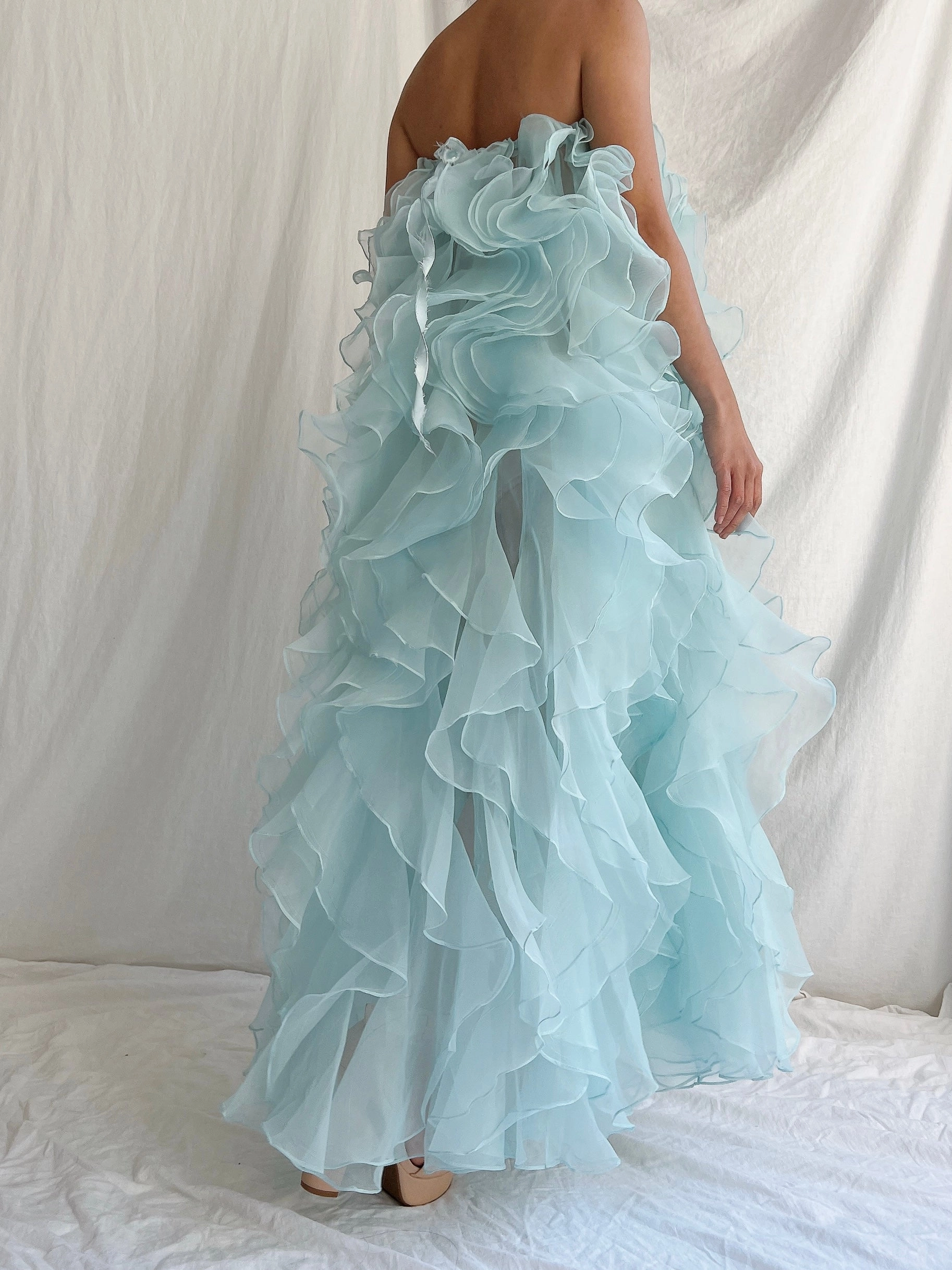 Cyan Ruffle Skirt/Dress - OSFM