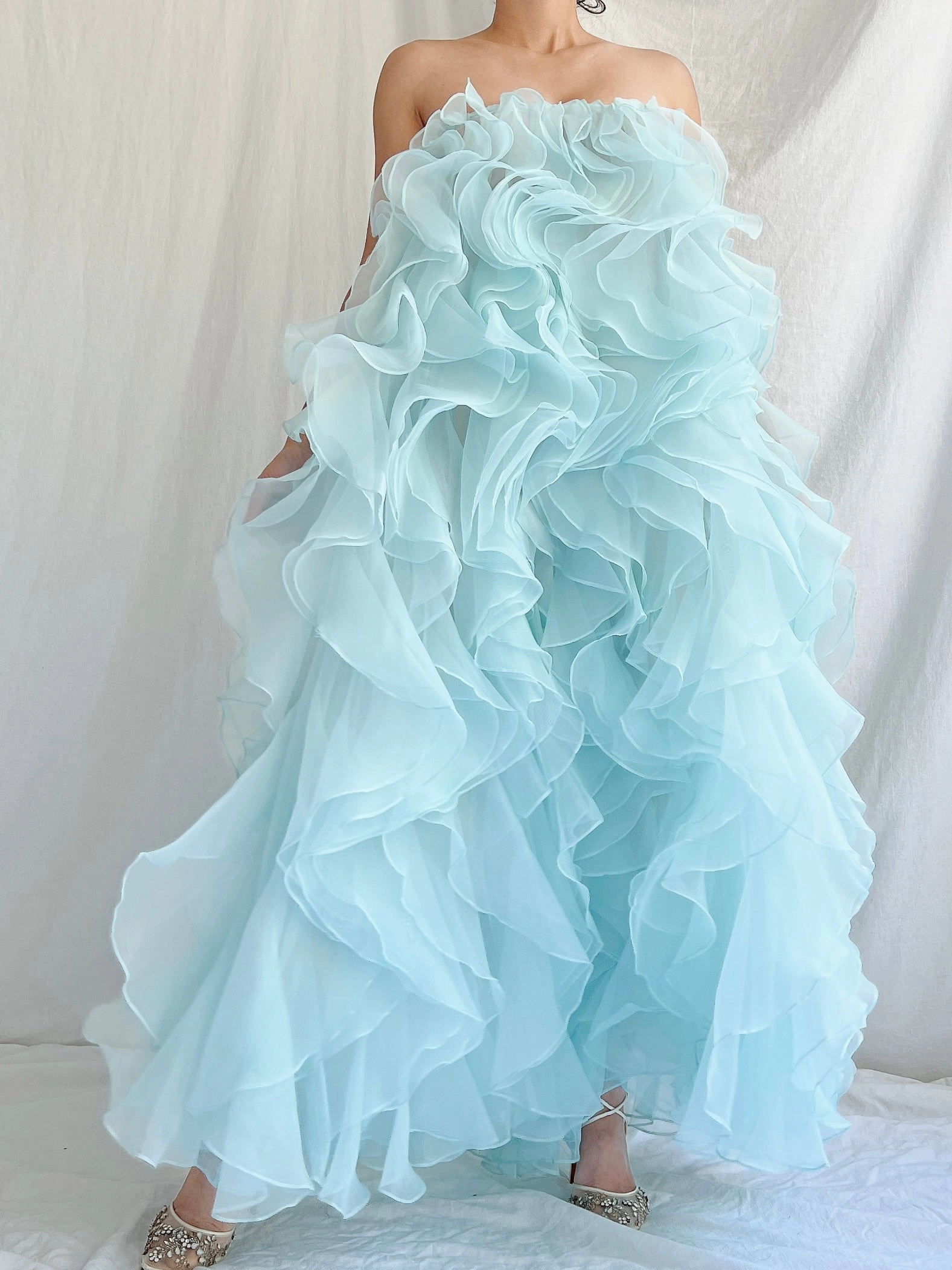 Cyan Ruffle Skirt/Dress - OSFM