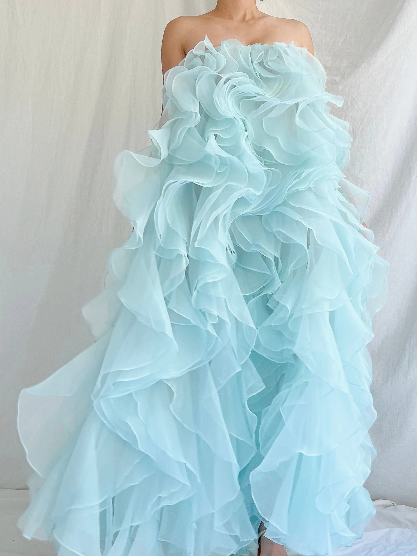 Cyan Ruffle Skirt/Dress - OSFM