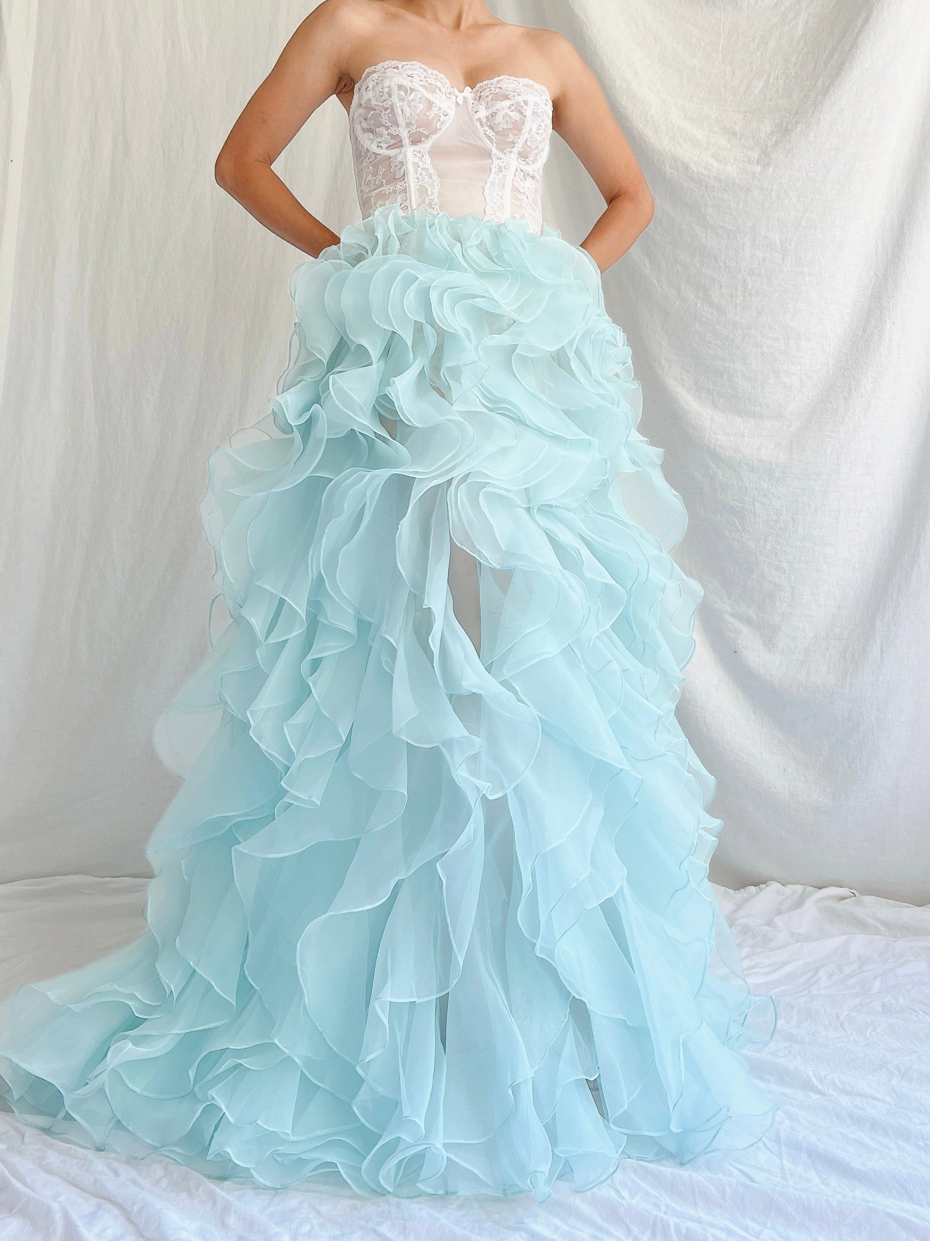 Cyan Ruffle Skirt/Dress - OSFM