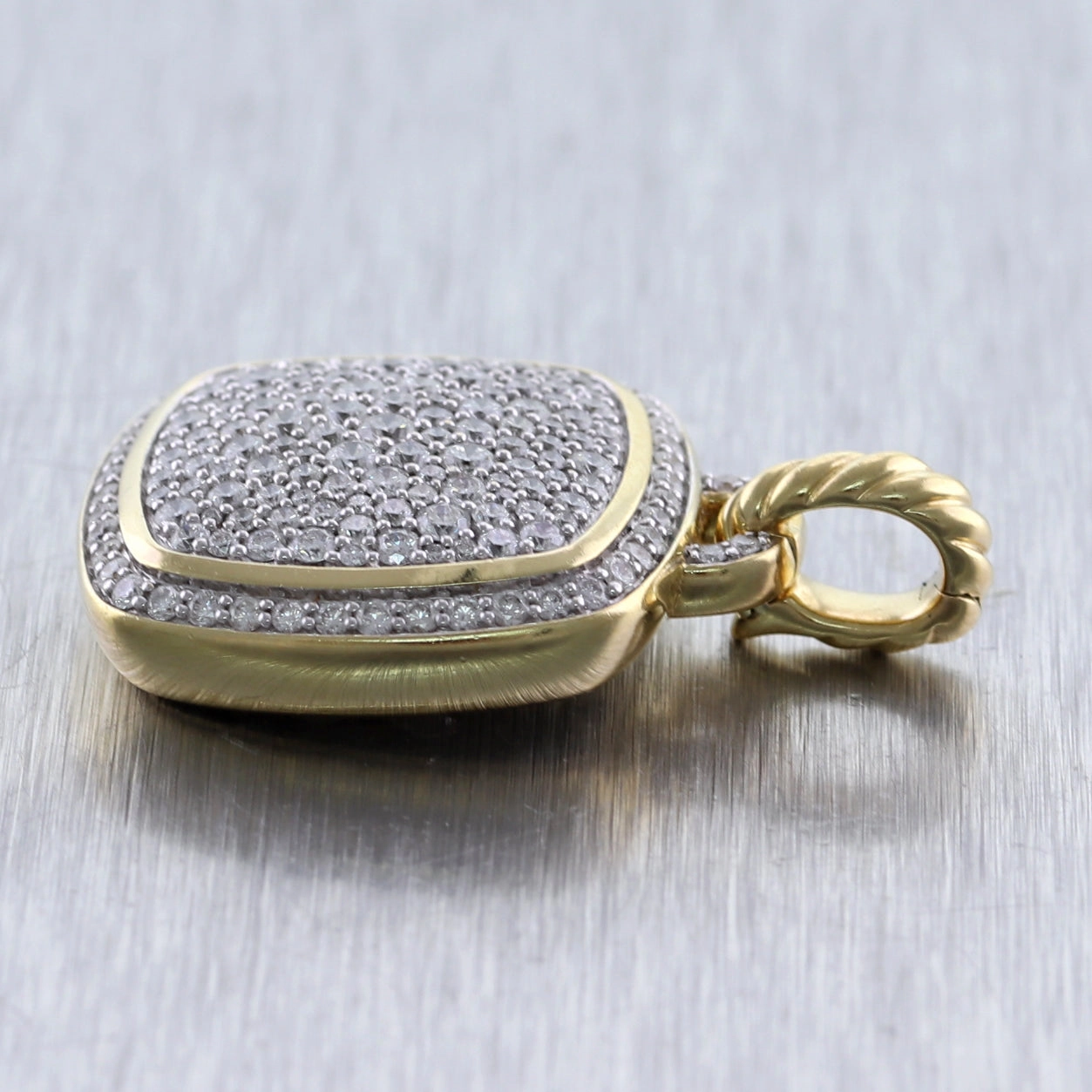 David Yurman 18k Yellow Gold 1.59ctw Pavé Diamonds Albion Pendant
