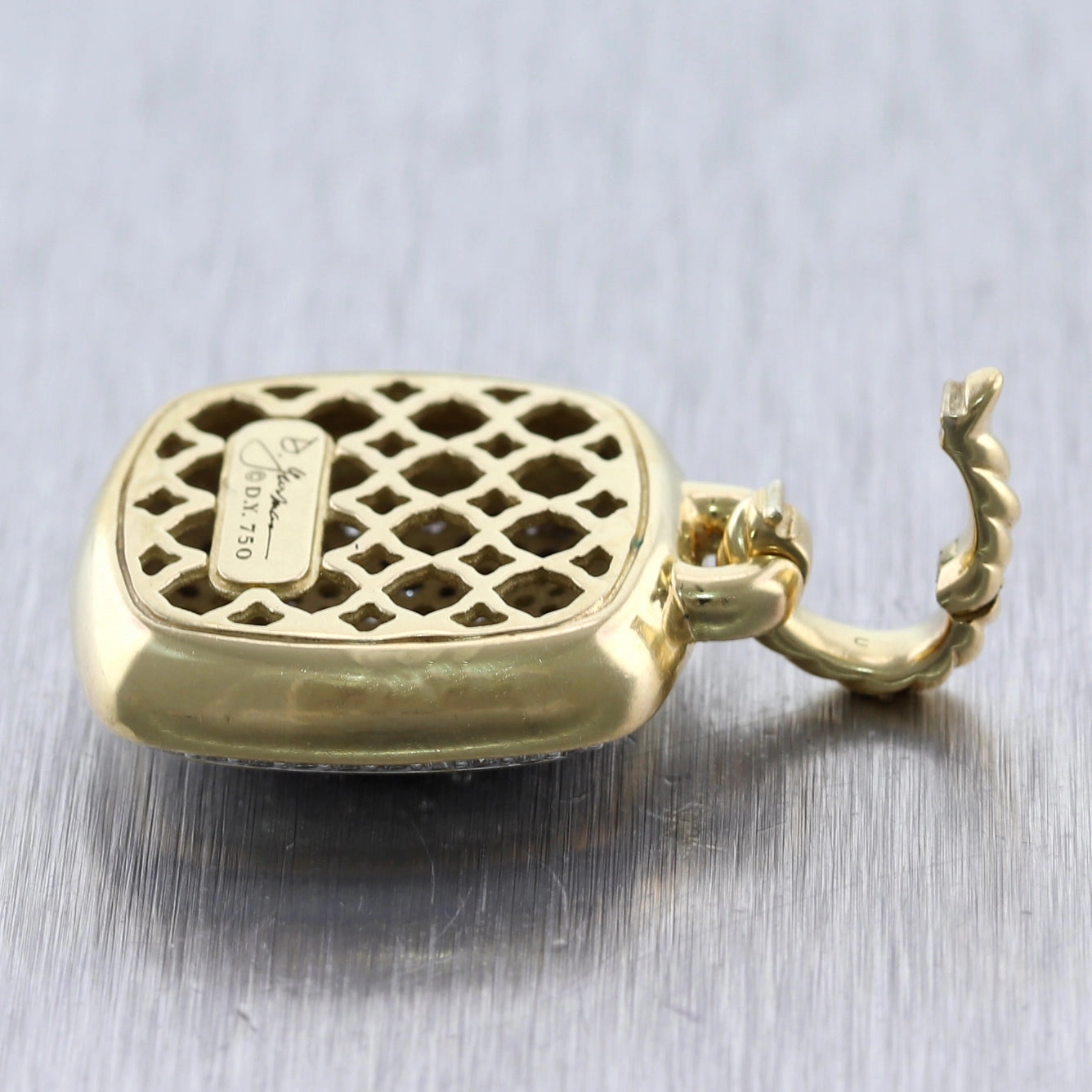 David Yurman 18k Yellow Gold 1.59ctw Pavé Diamonds Albion Pendant