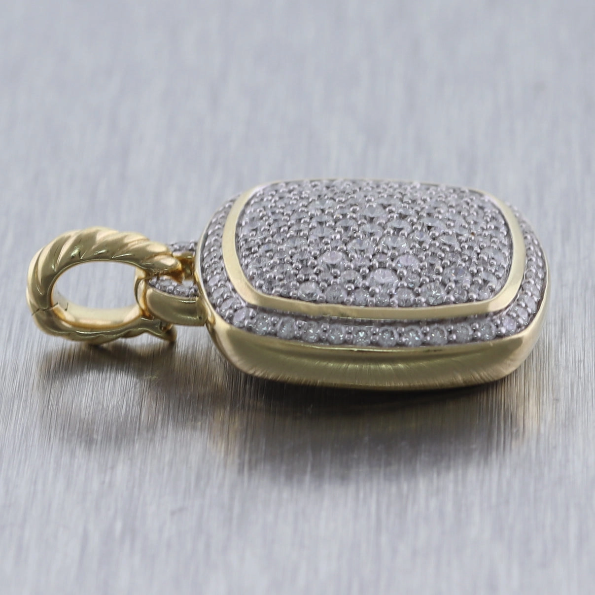 David Yurman 18k Yellow Gold 1.59ctw Pavé Diamonds Albion Pendant
