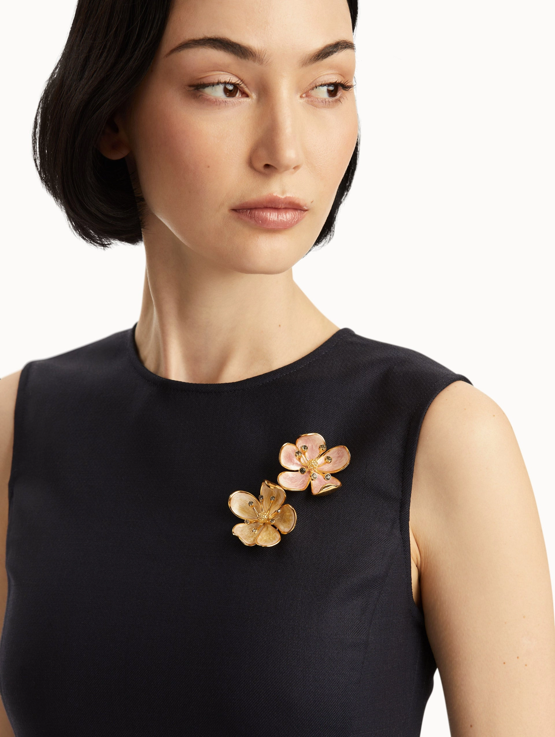 Enamel Cherry Blossom Brooch