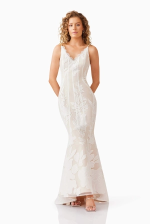 Florian Lace Gown in White
