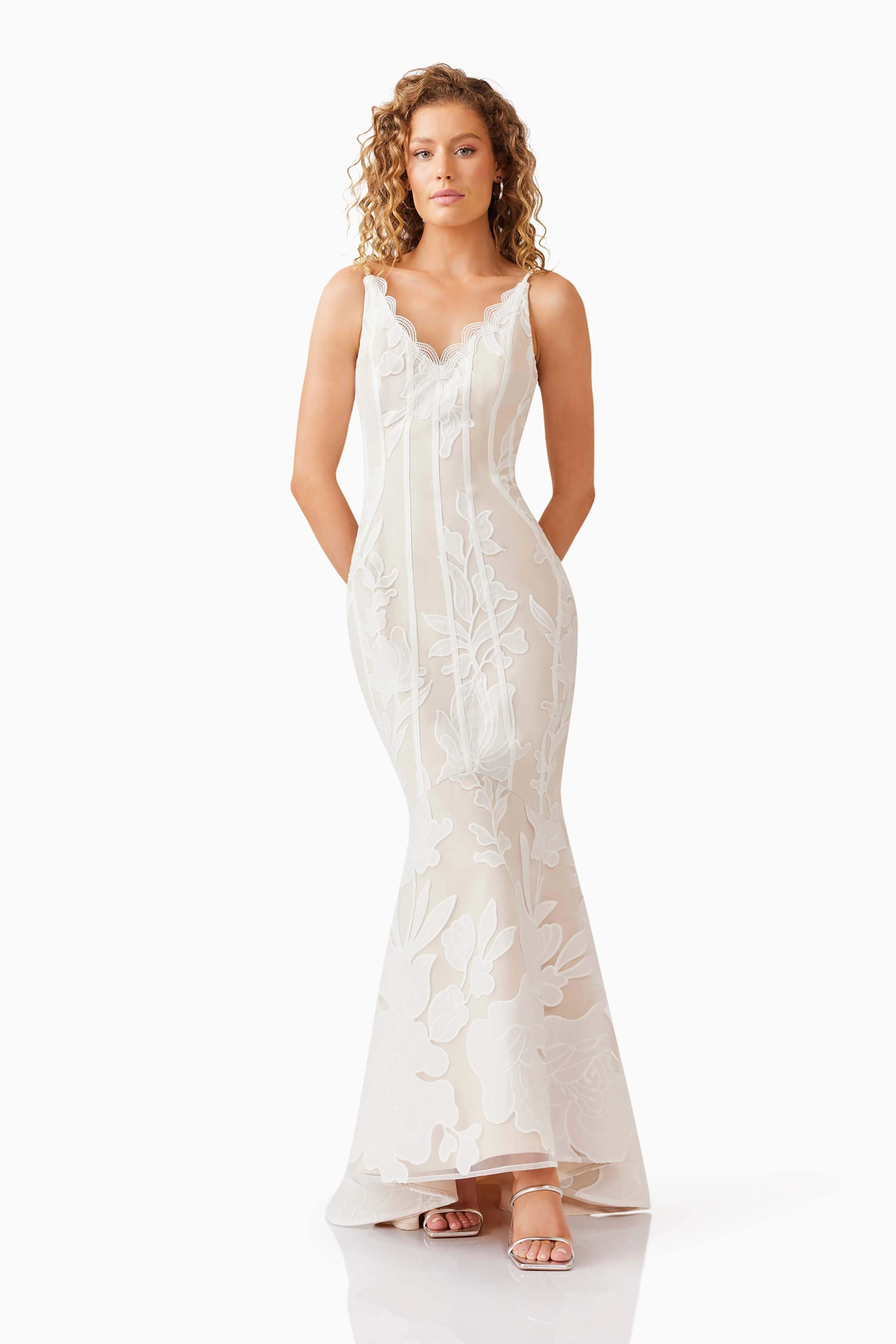 Florian Lace Gown in White