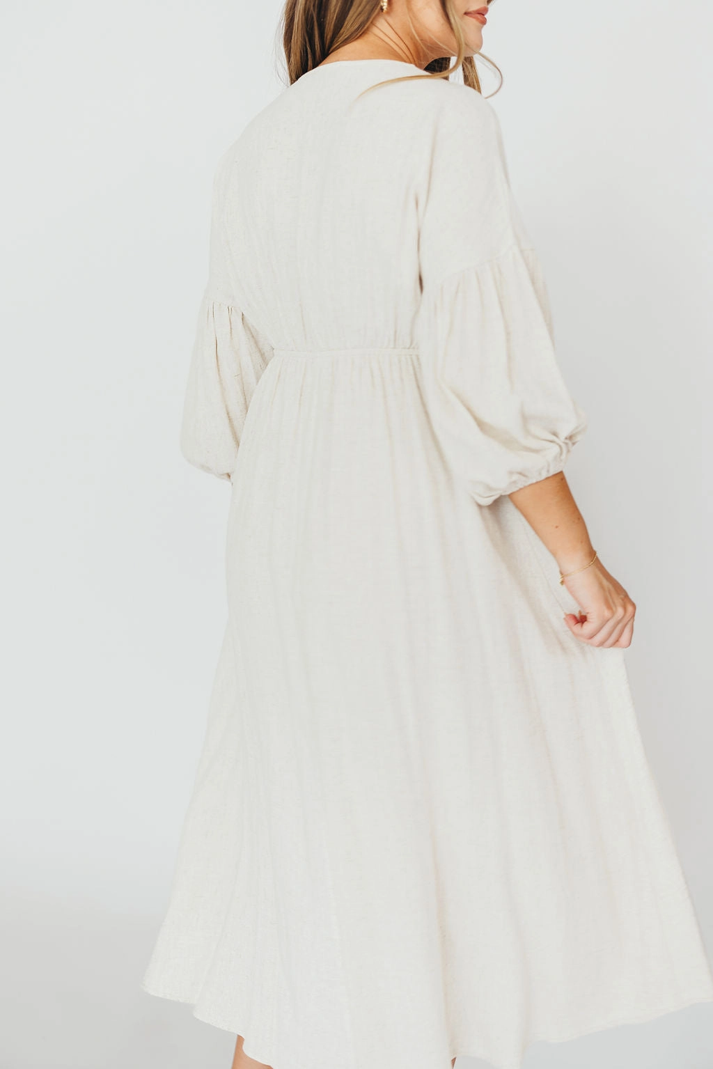 Hunter 100% Cotton Gauze Midi Dress in Soy - Bump Friendly (XS-XL)