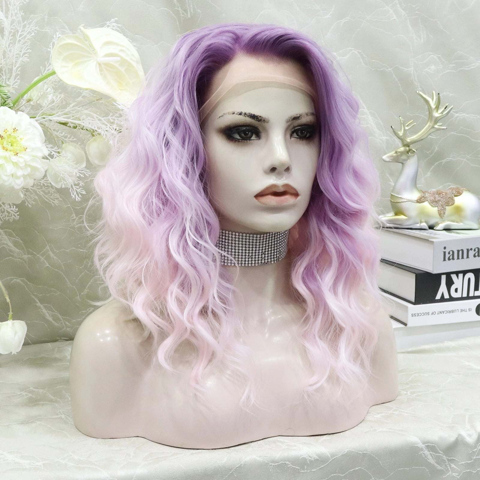 IMstyle Harper ombre Purple short wave Bob hairstyle cool for Summer lace 13*2 Front wig