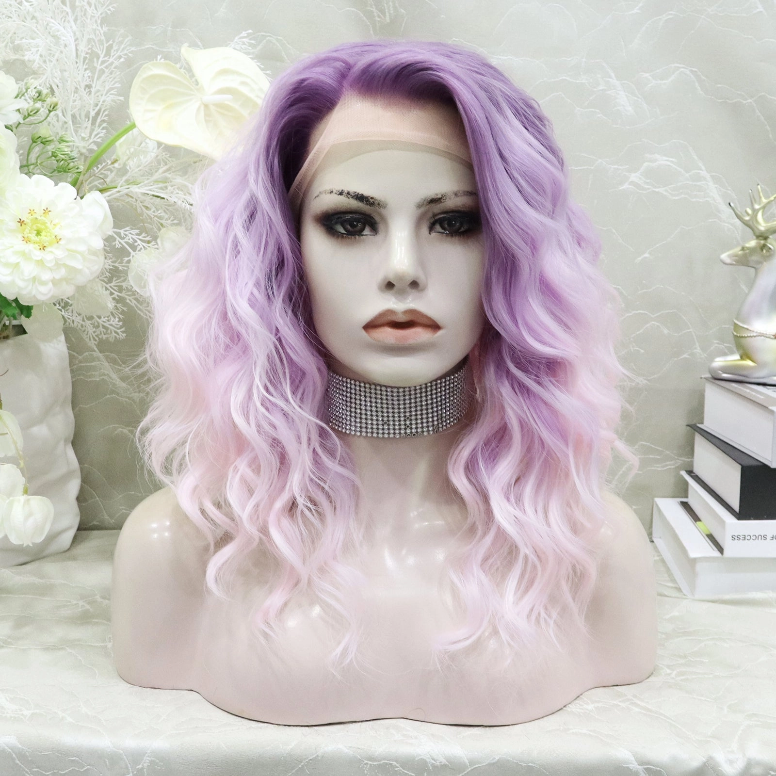 IMstyle Harper ombre Purple short wave Bob hairstyle cool for Summer lace 13*2 Front wig